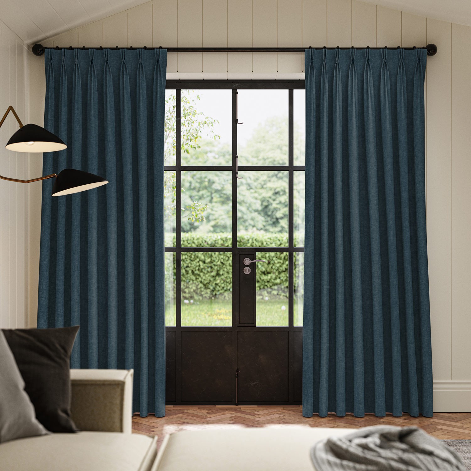 lou peacock plain curtain