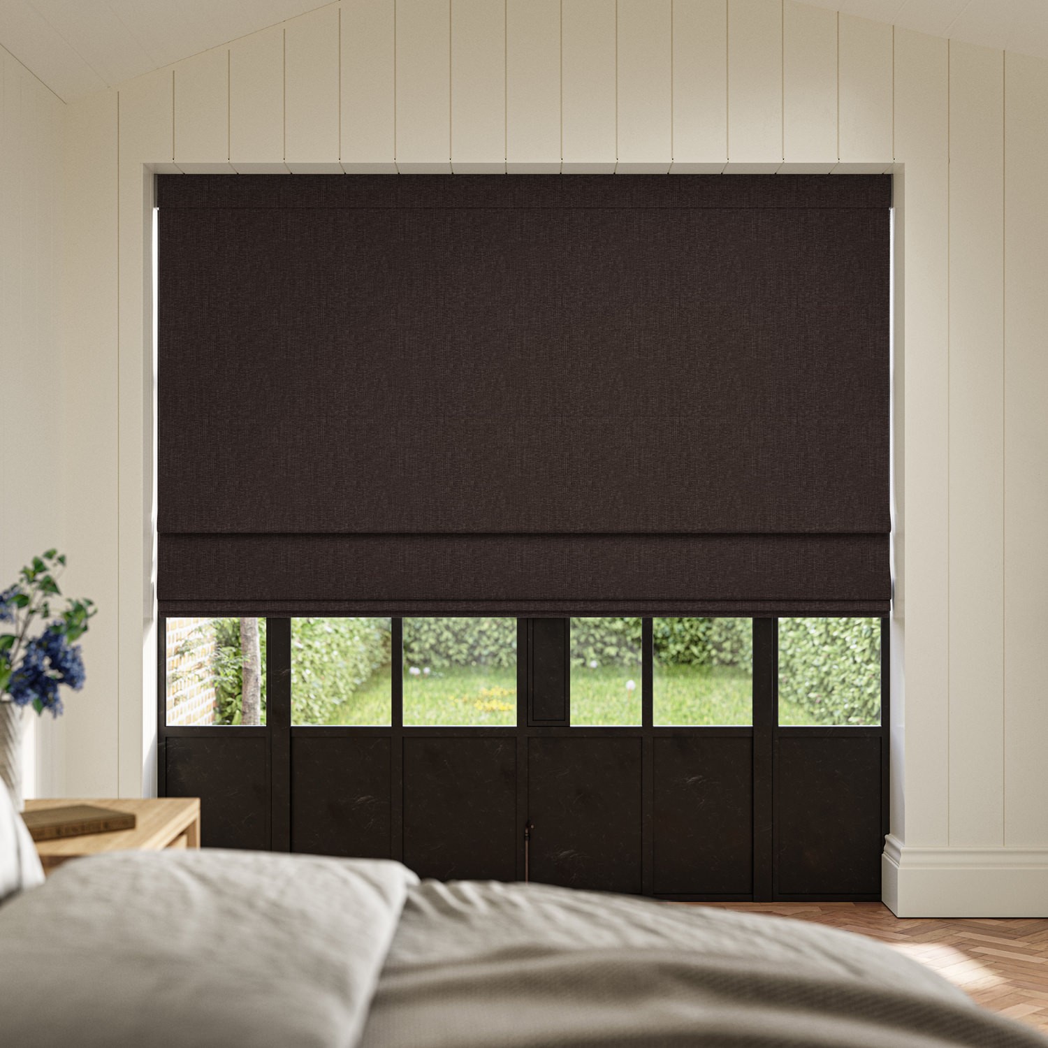 lou praline plain roman blind