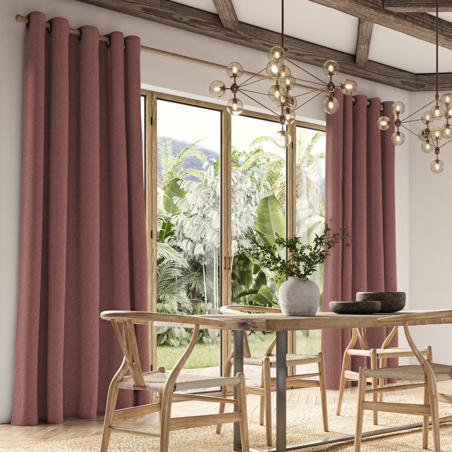 lou rouge plain curtain