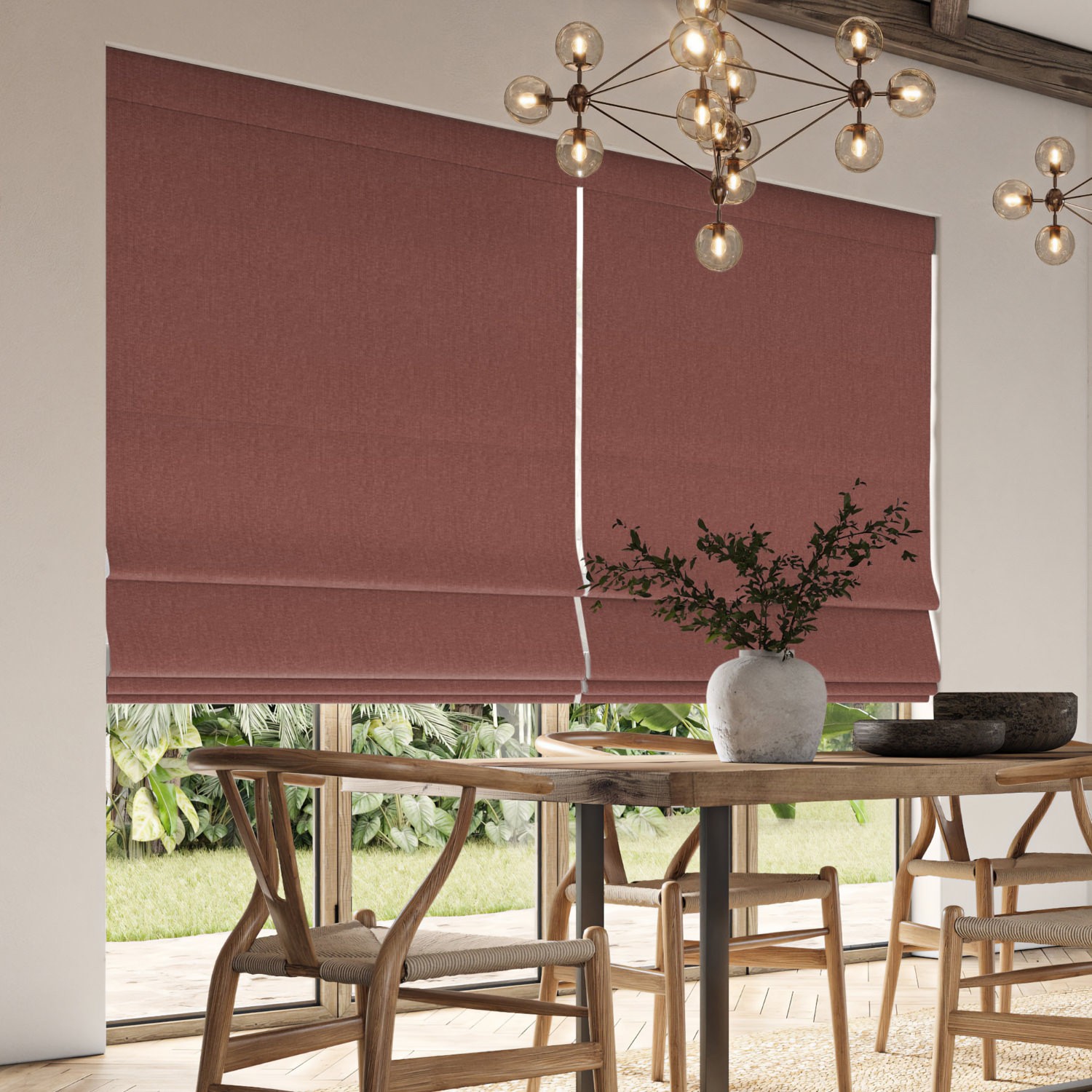 lou rouge plain roman blind