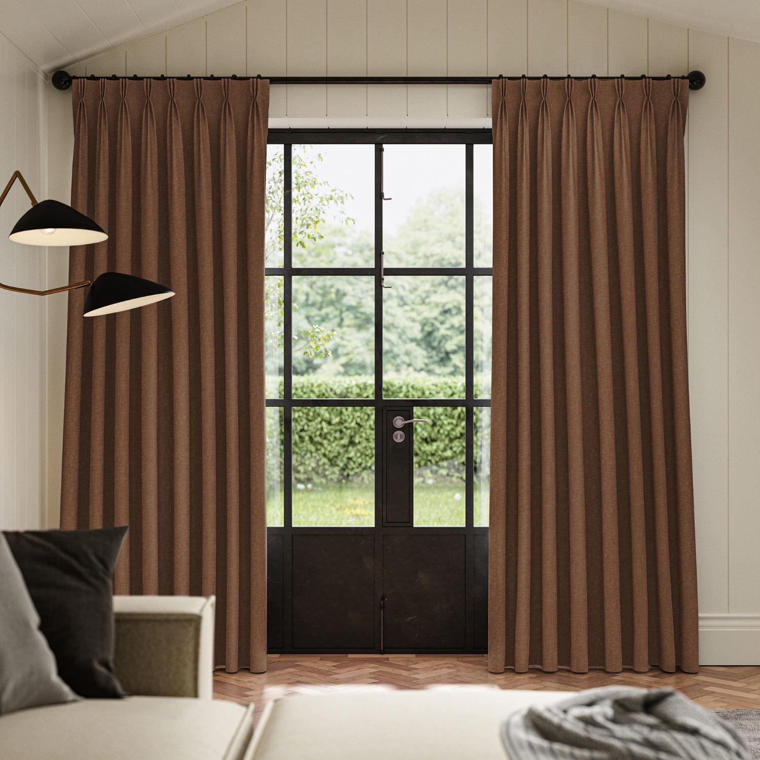 lou rust plain curtain