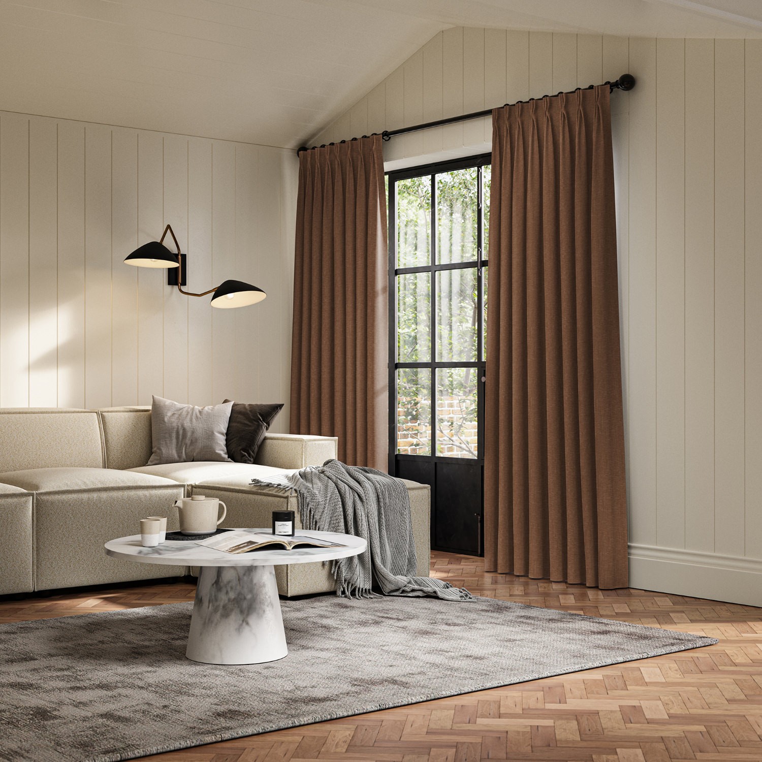 lou rust plain curtain