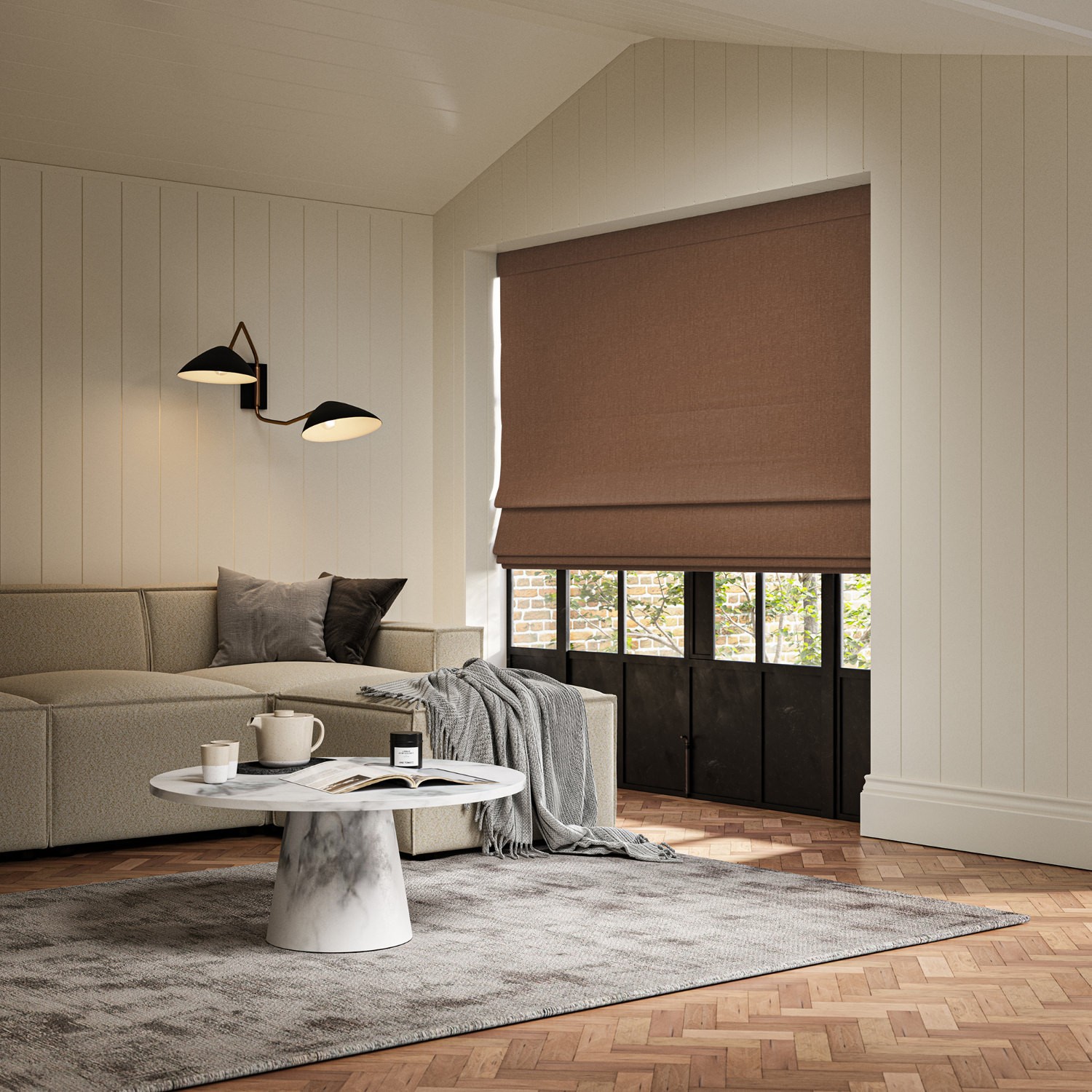 lou rust plain roman blind