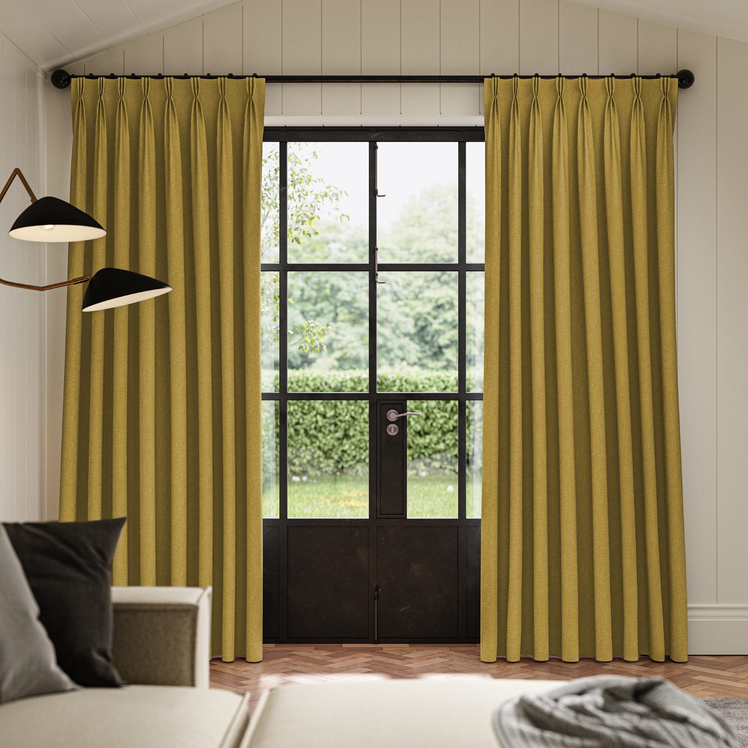 lou sunflower plain curtain