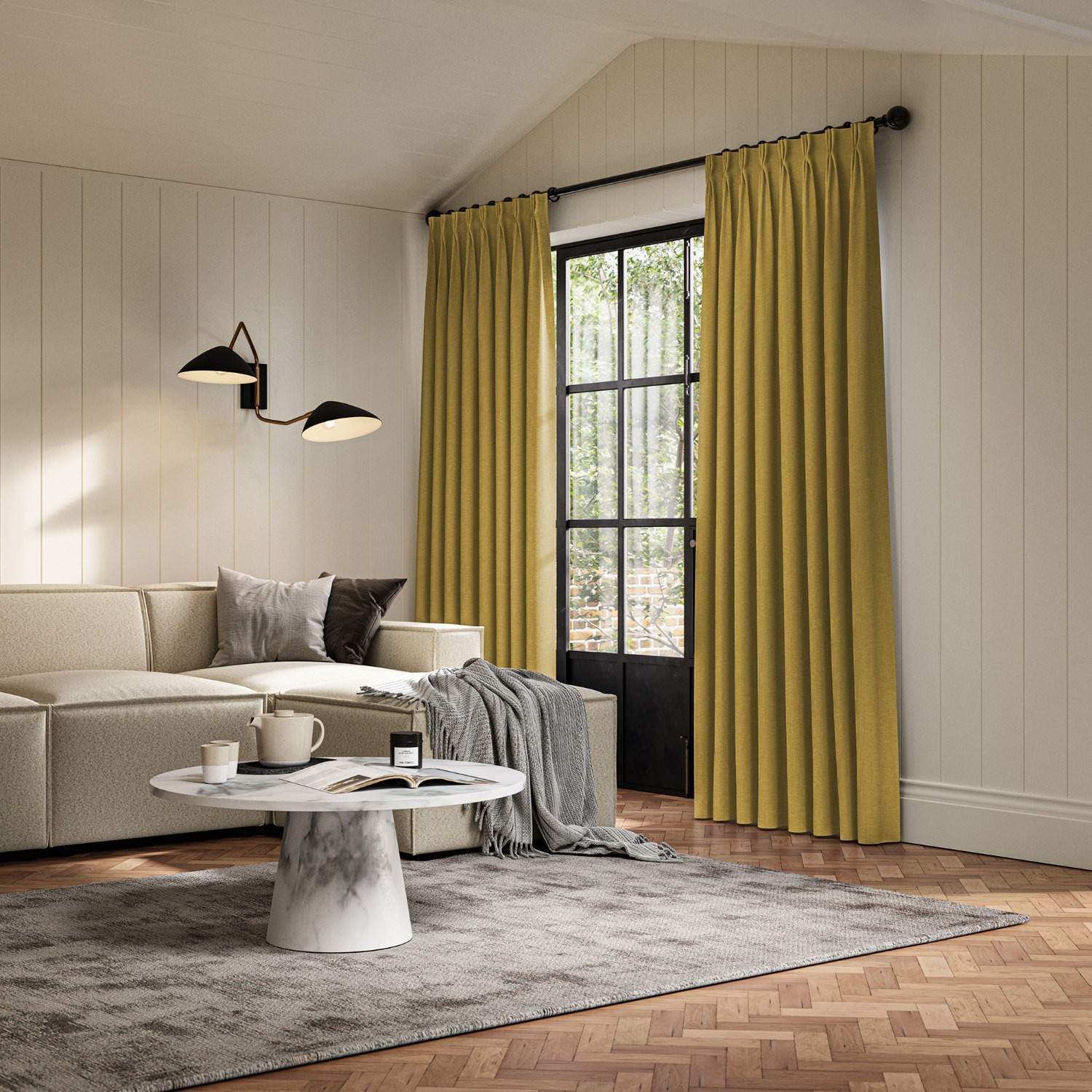 lou sunflower plain curtain