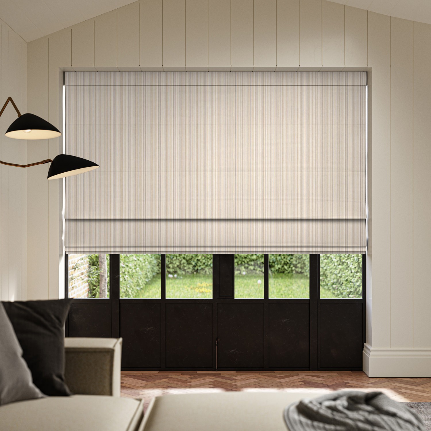 mazeau chambray woven roman blind
