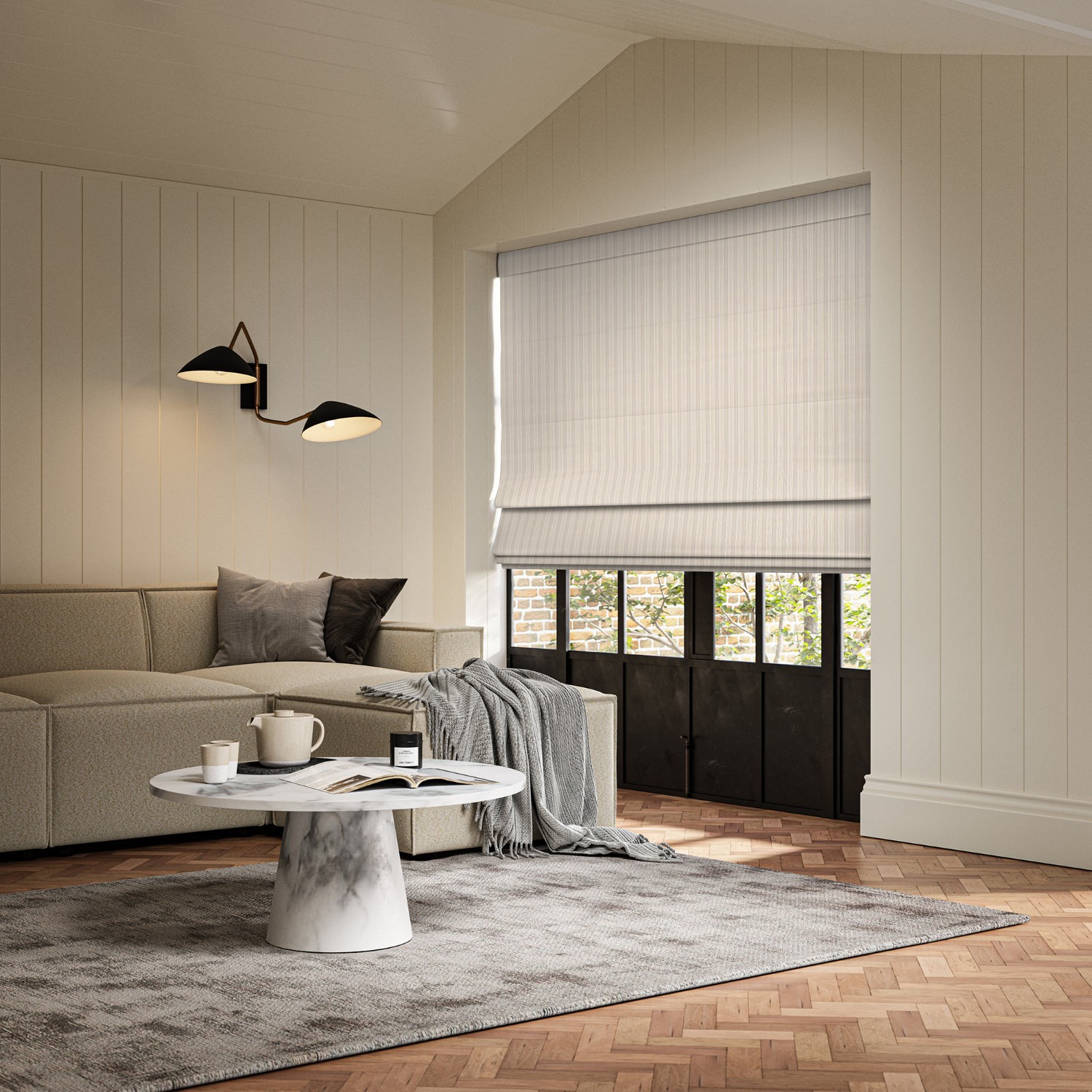 mazeau chambray woven roman blind