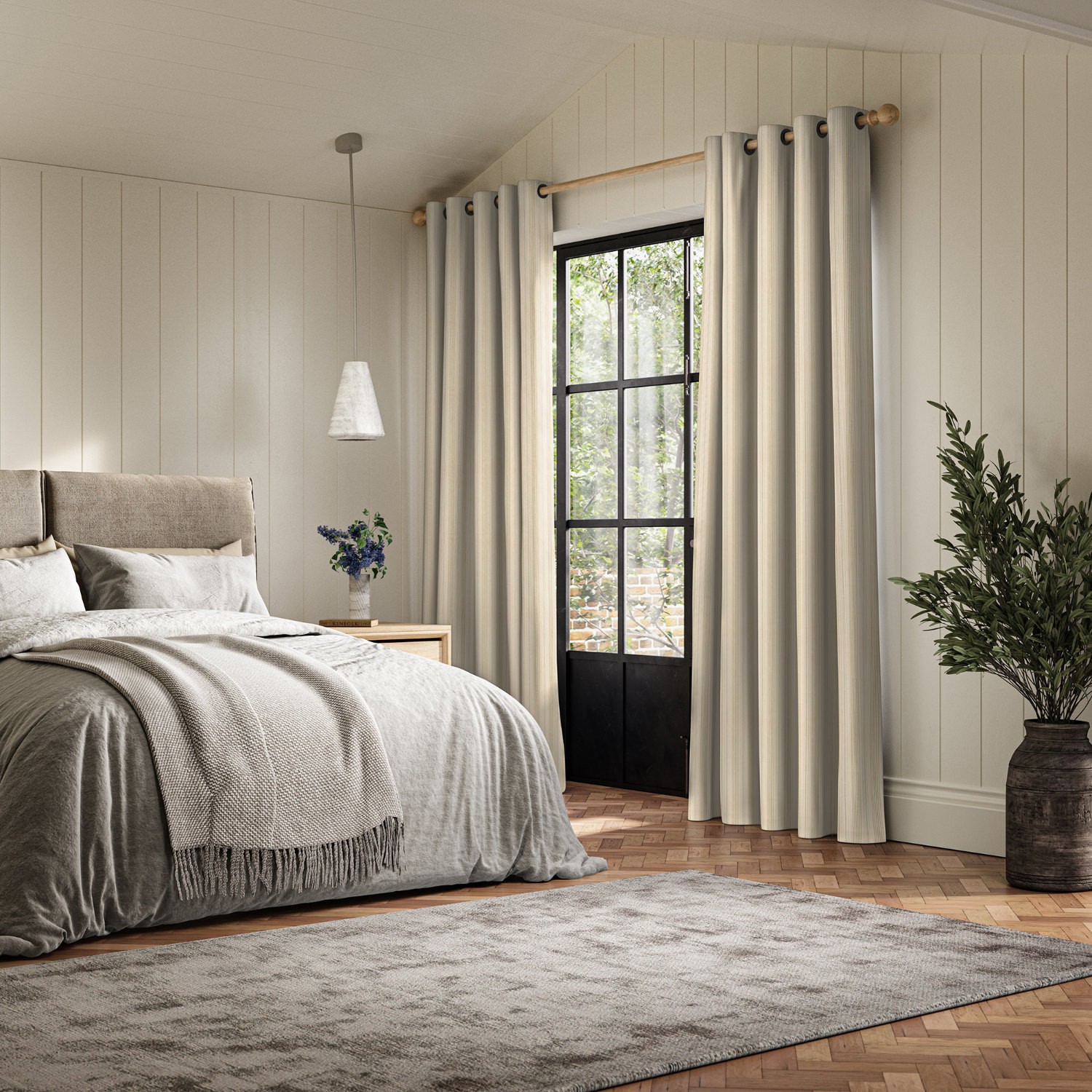 mazeau moss woven curtain