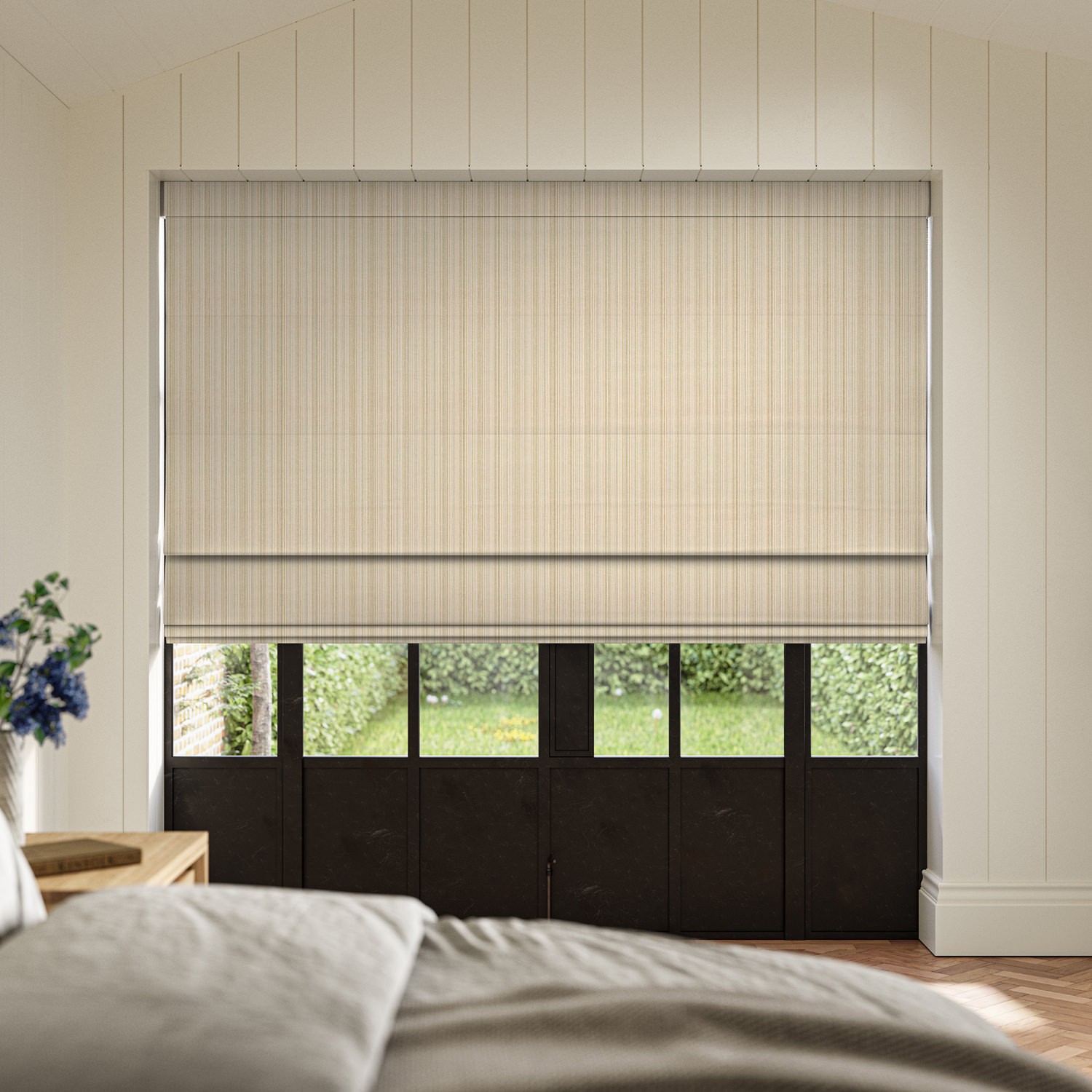 mazeau moss woven roman blind