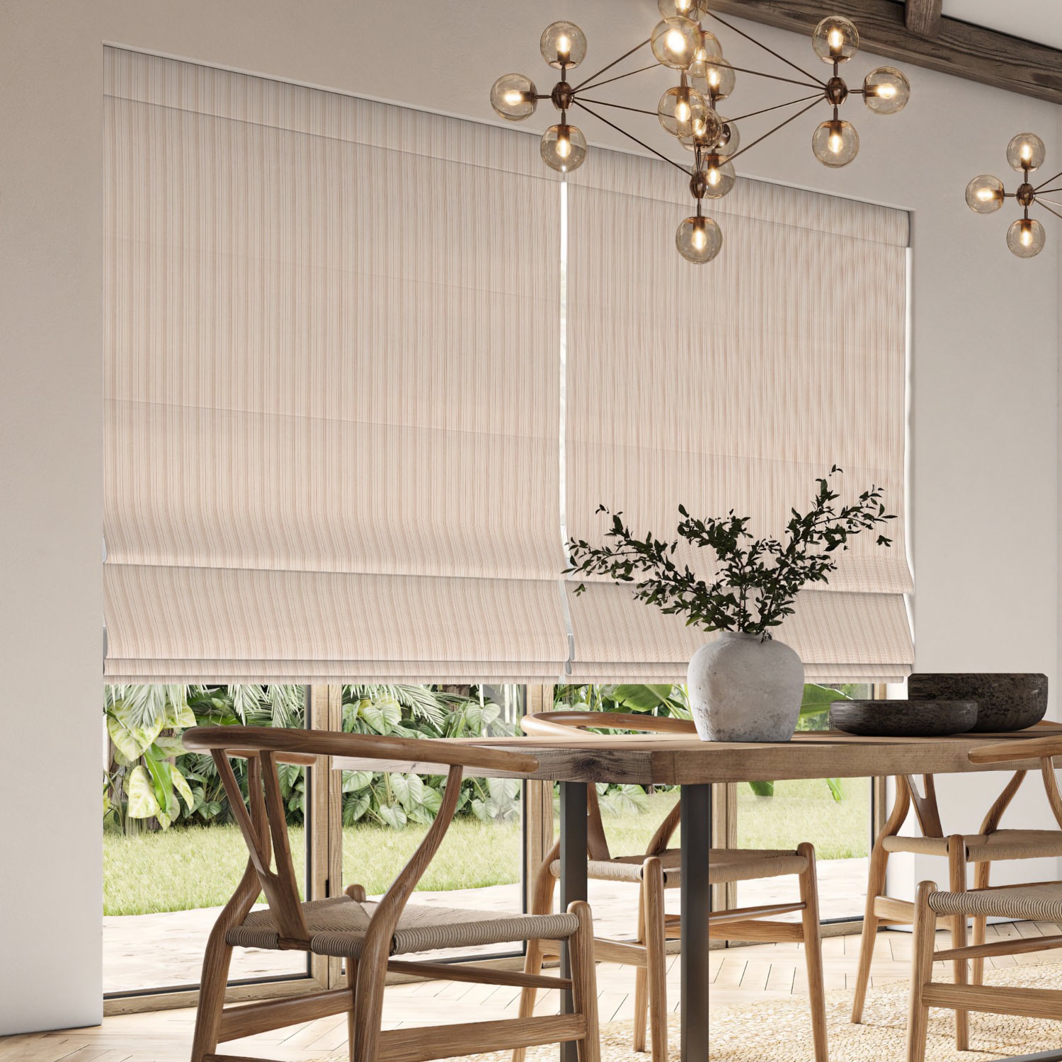 mazeau persimmon woven roman blind