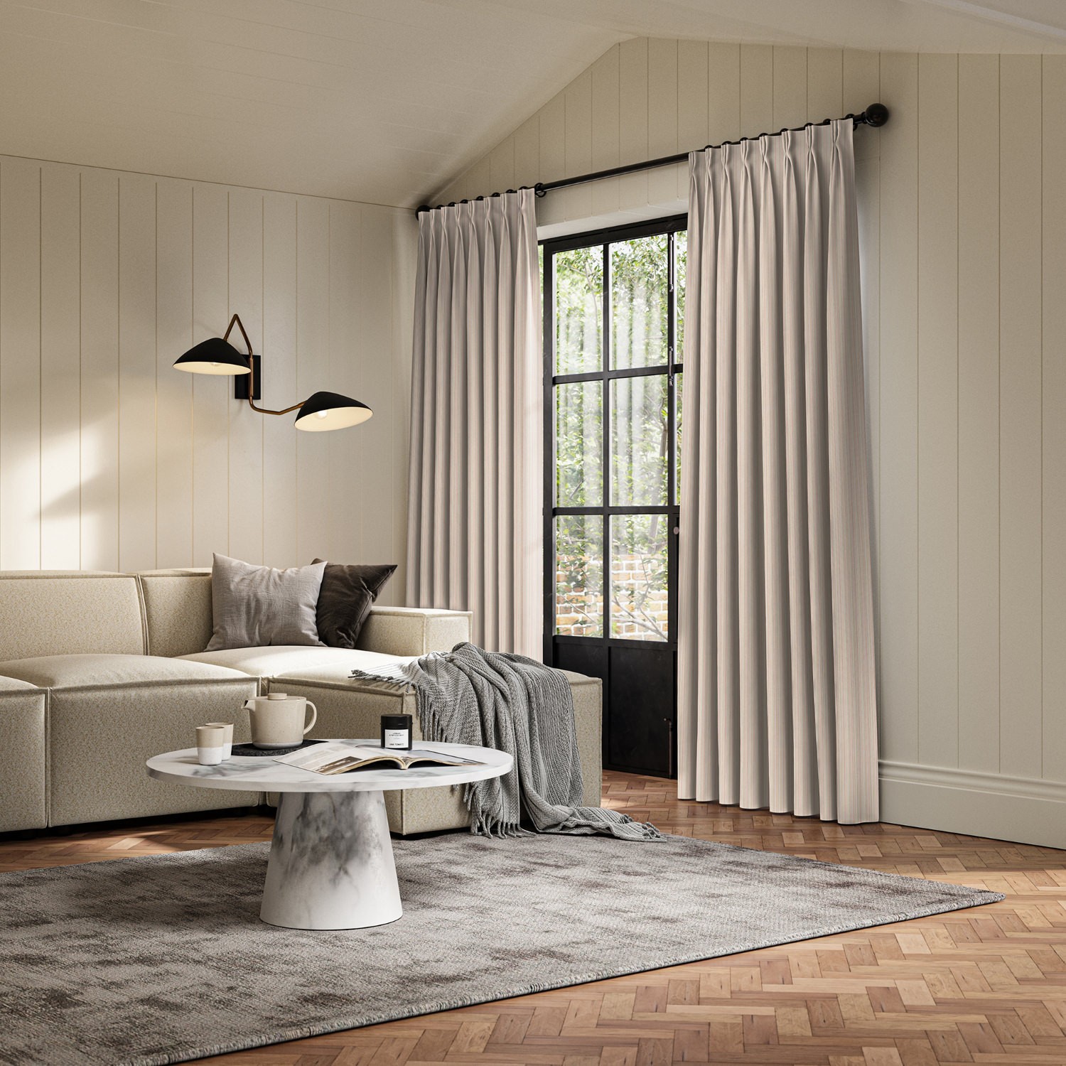 mazeau rosewood woven curtain