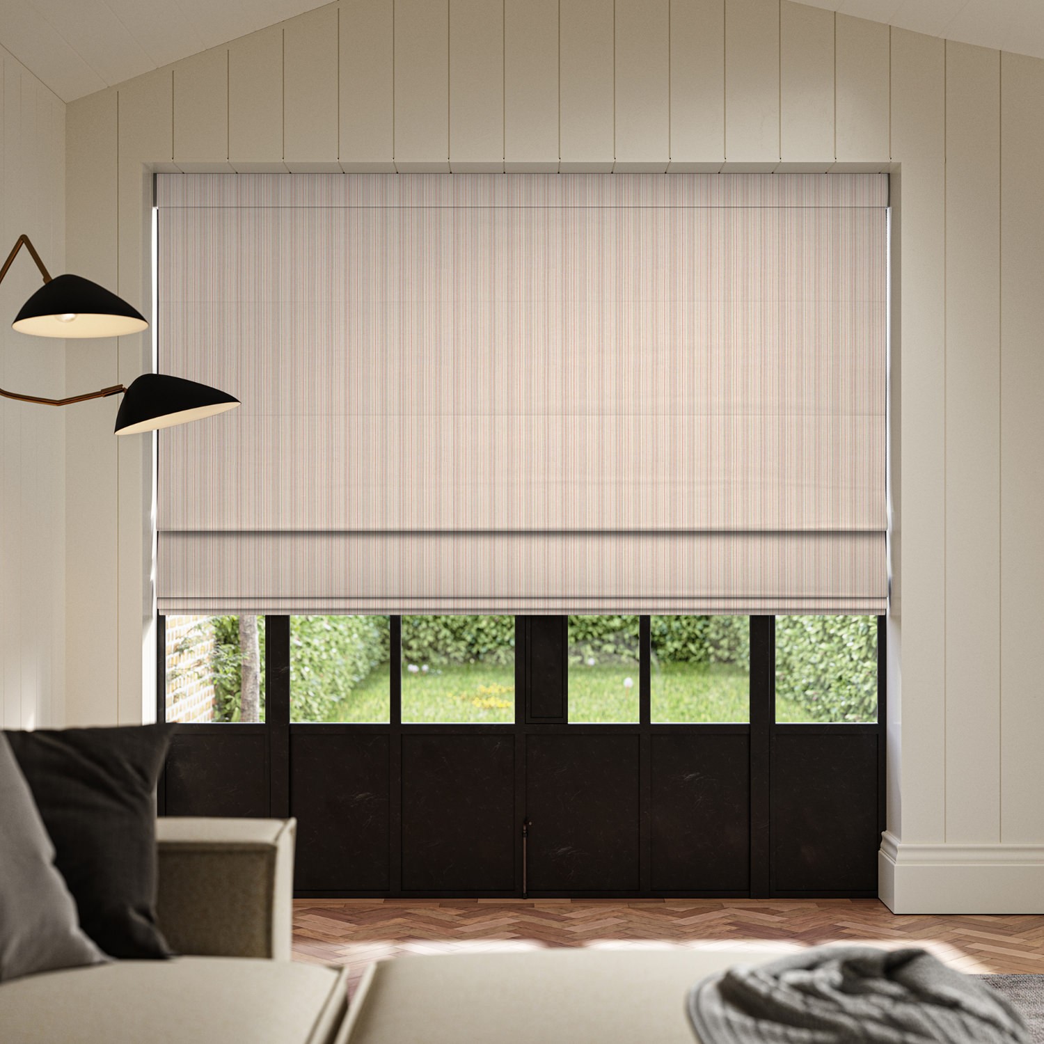 mazeau rosewood woven roman blind