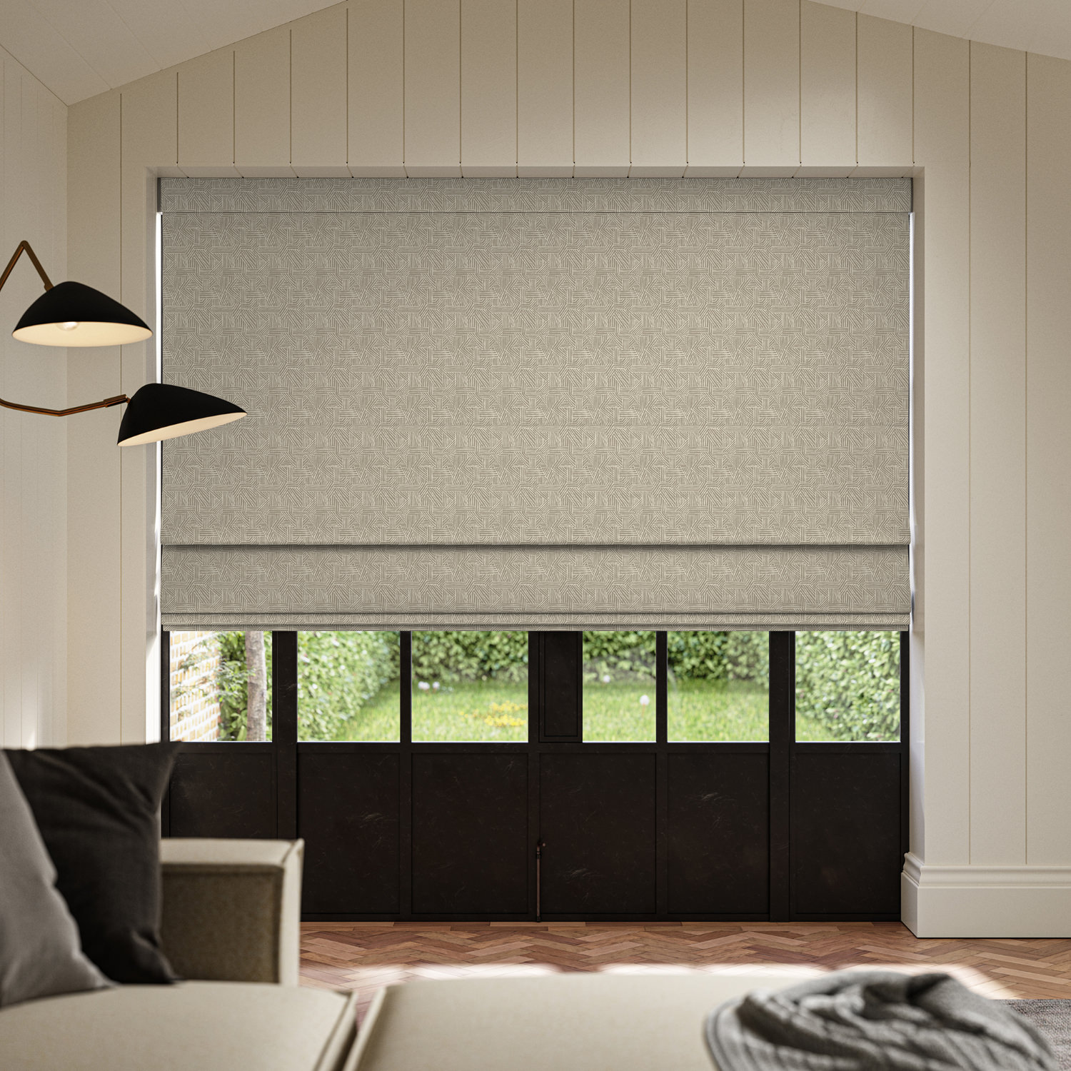 mellis coffee printed roman blind
