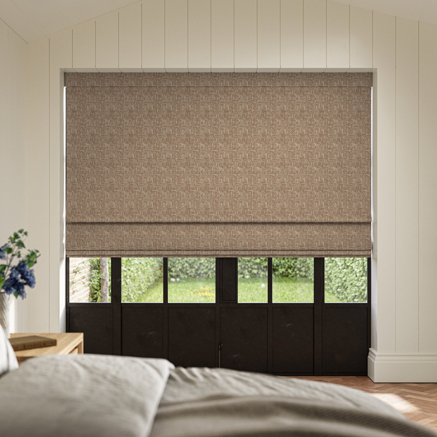 mellis ginger printed roman blind