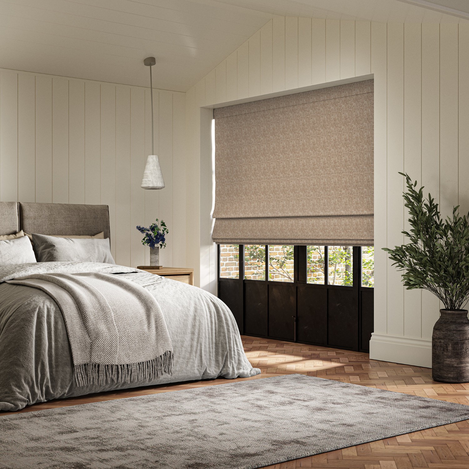 mellis ginger printed roman blind