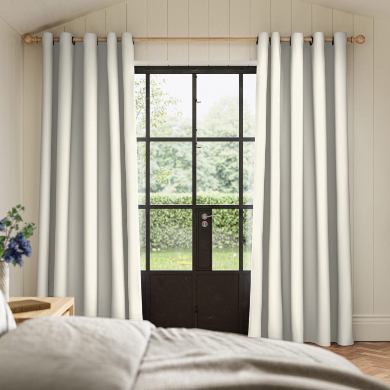 Meryl Ivory Pocketed Curtain in a classic ivory shade with a simple, gathered pocket heading.