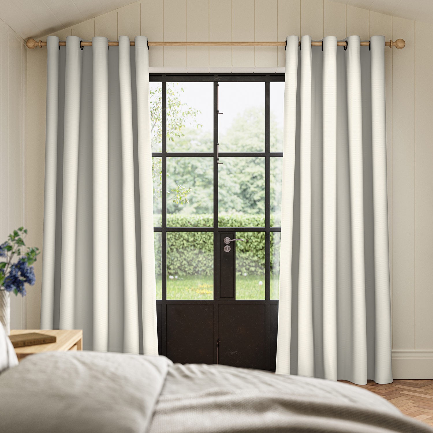meryl ivory pocketed curtain