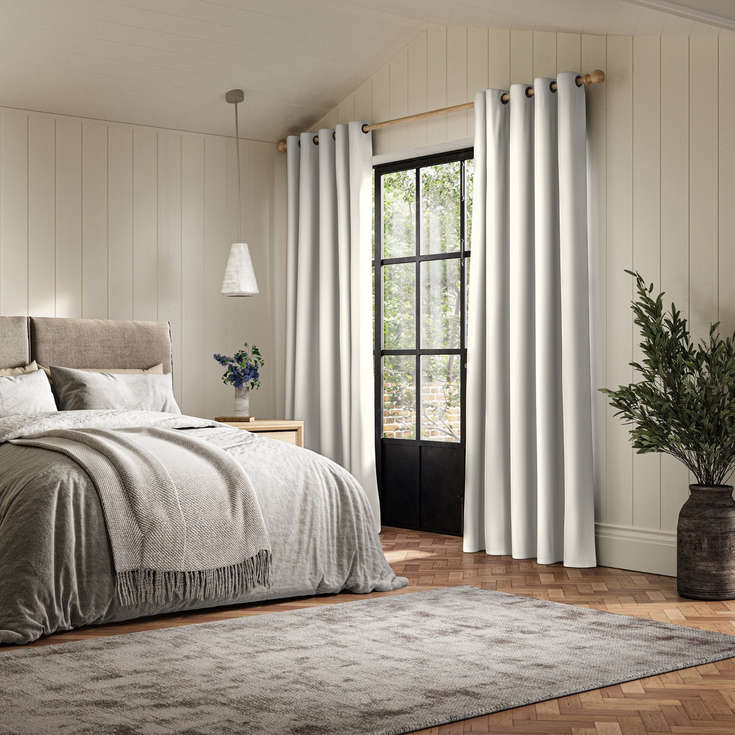 meryl ivory pocketed curtain