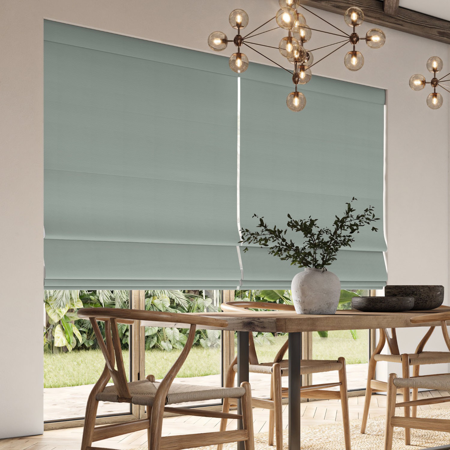 meryl sage pocketed roman blind