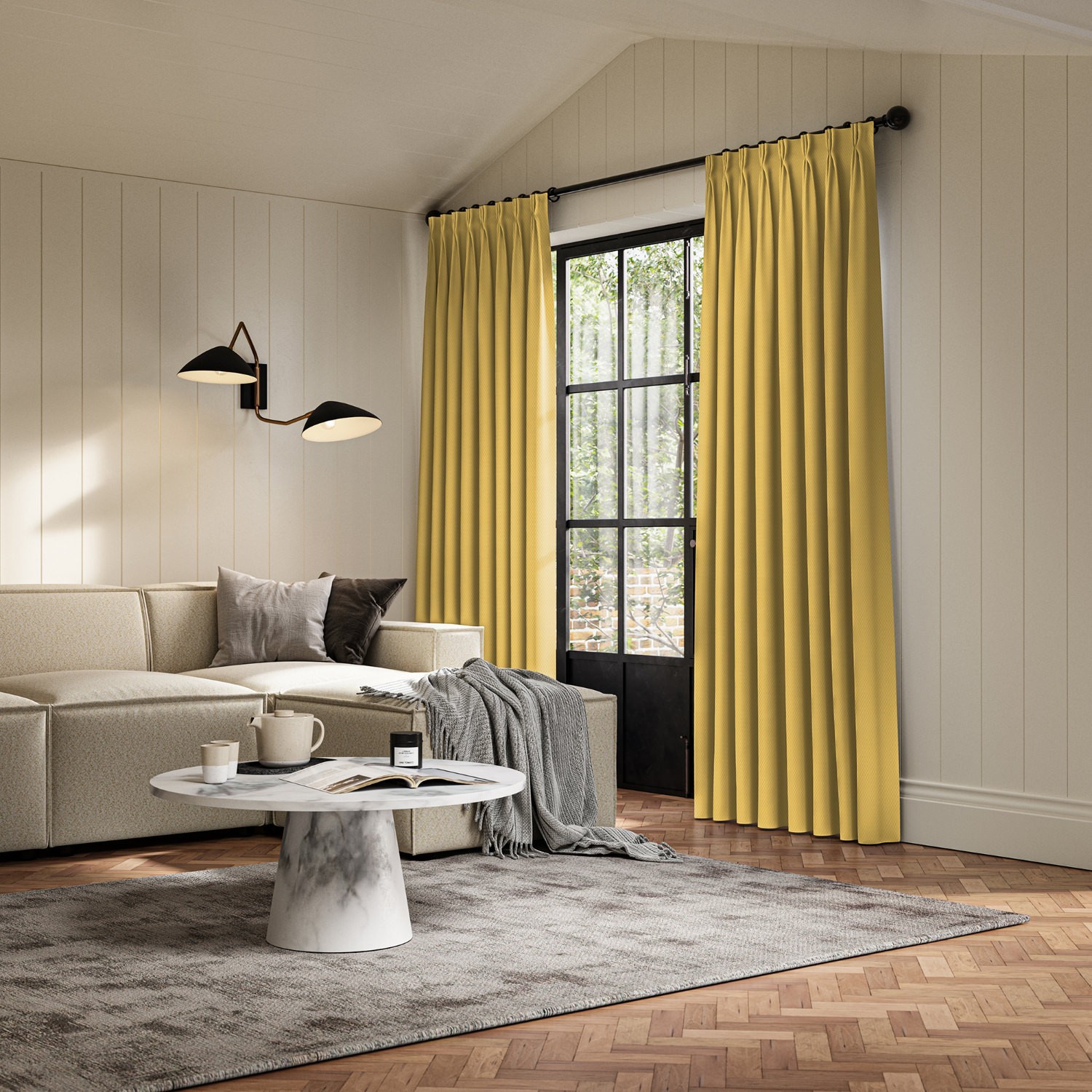 meryl sunflower pocketed curtain