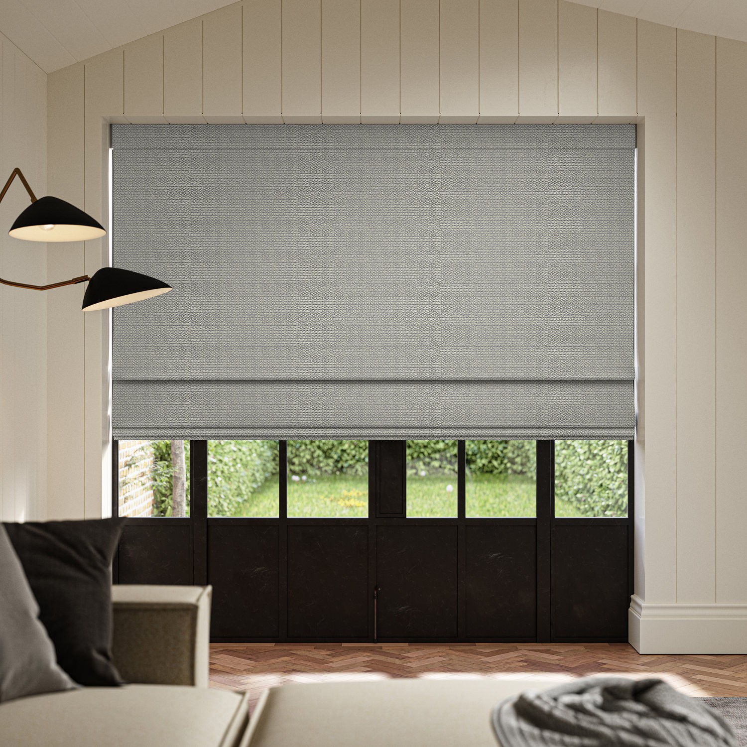 pacino denim jacquard roman blind