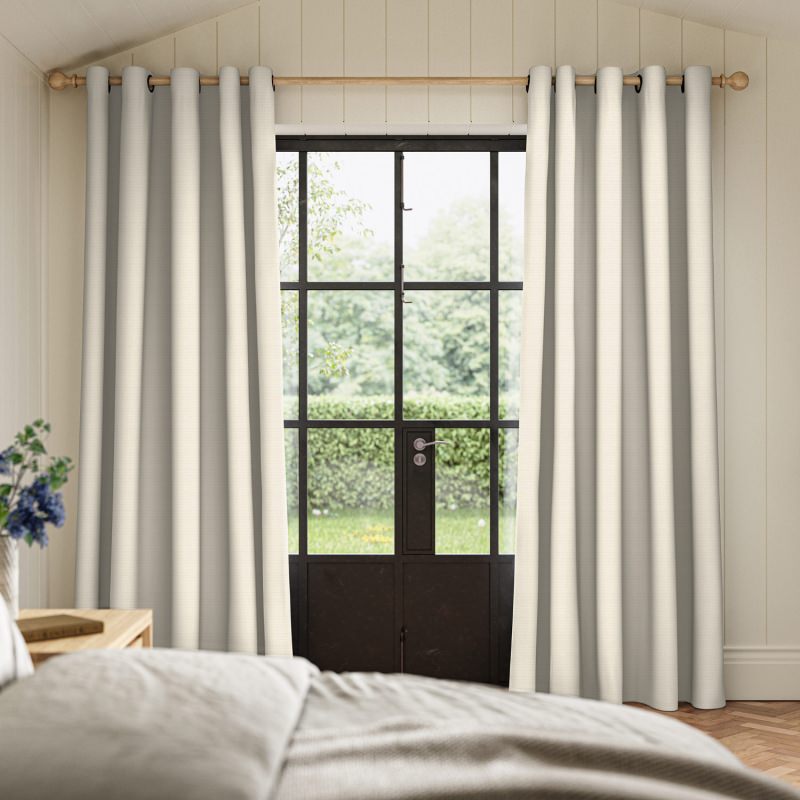 Pacino Ivory Jacquard Curtain with its intricate and luxurious ivory woven pattern.