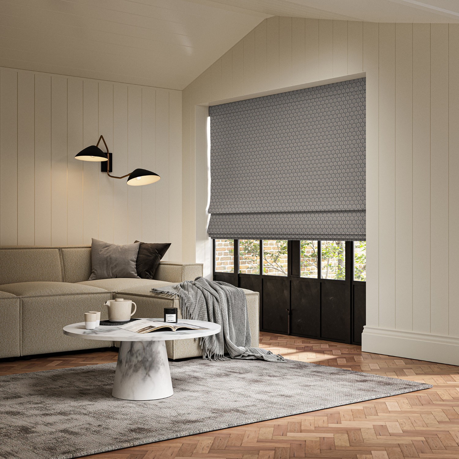 paros shadow jacquard roman blind