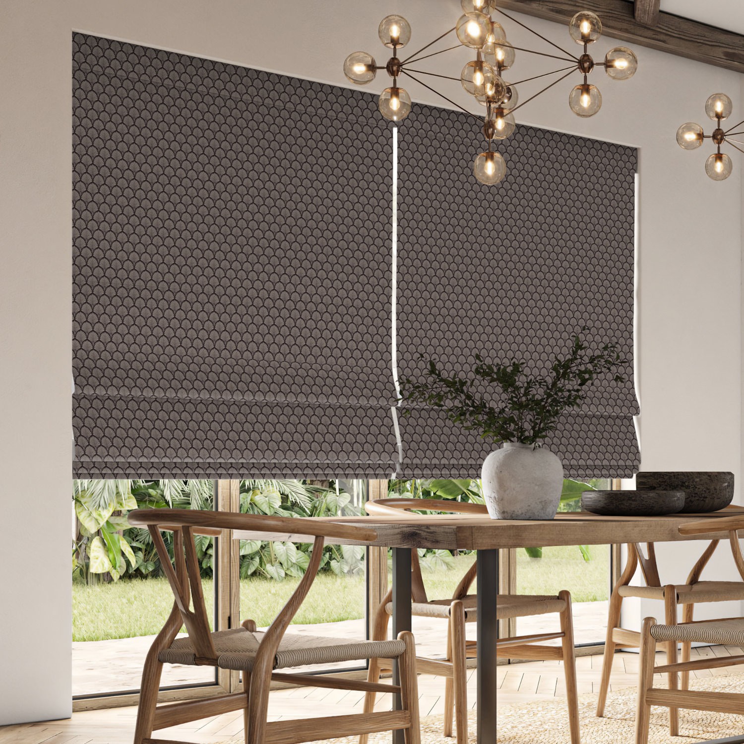 paros thistle jacquard roman blind