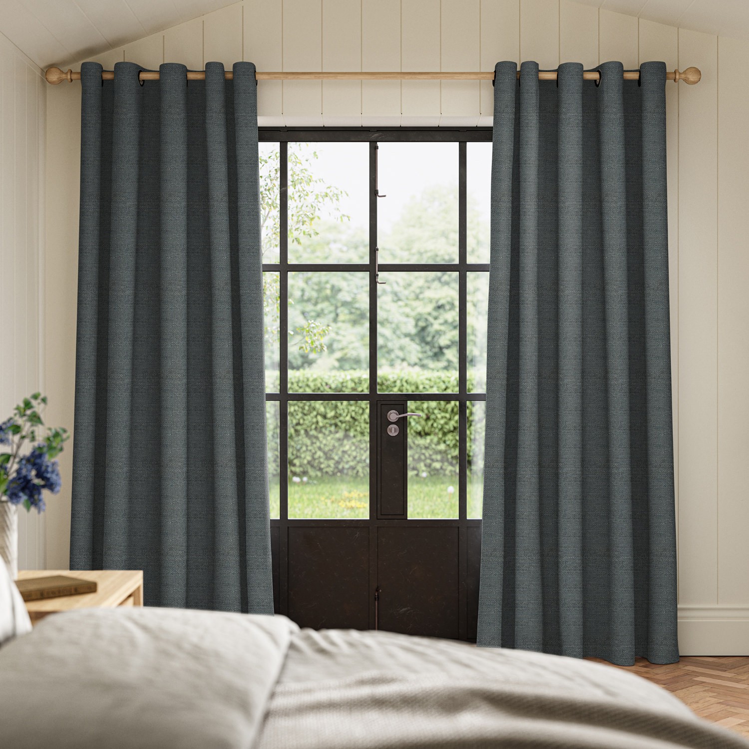 penelope chambray boucle curtain