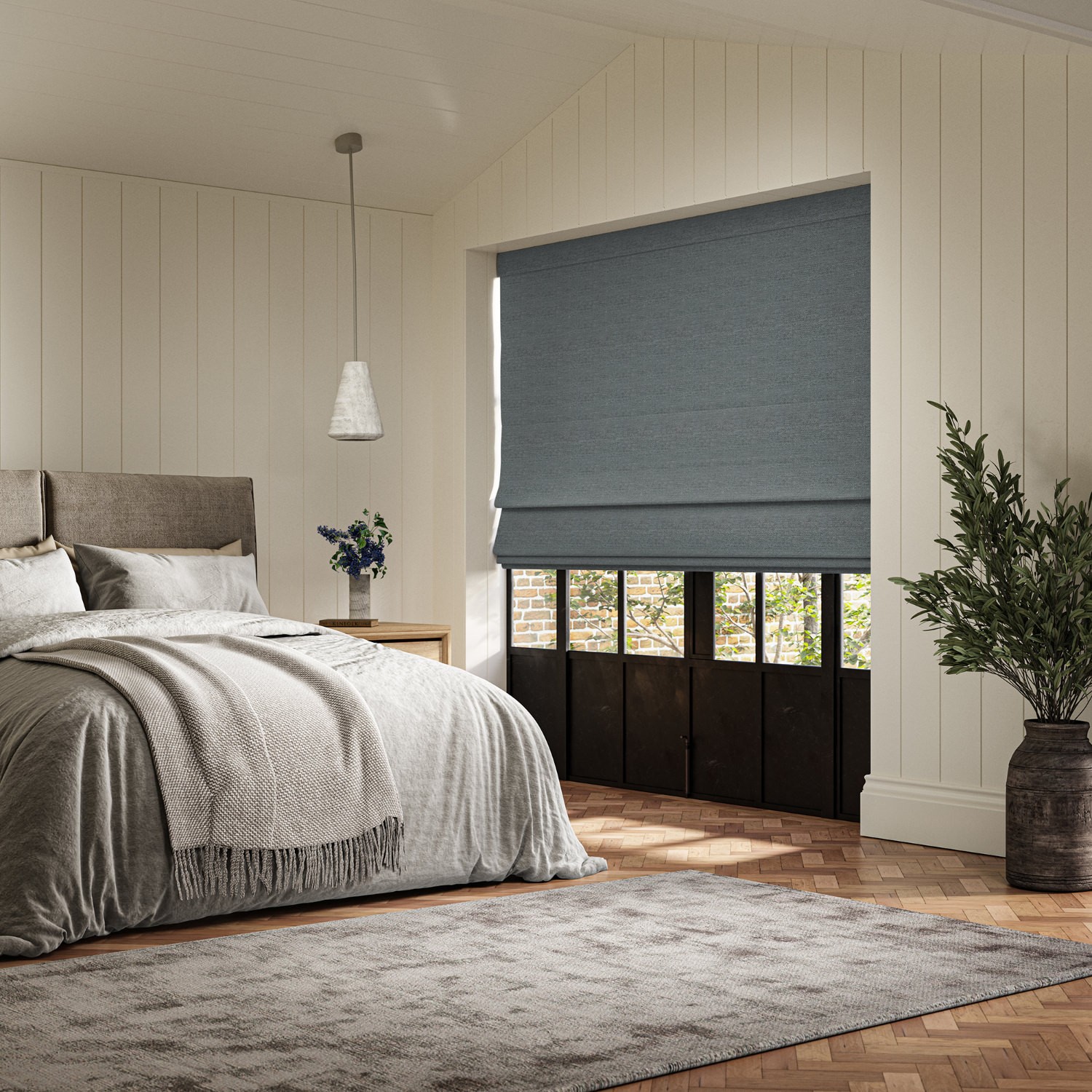 penelope chambray boucle roman blind