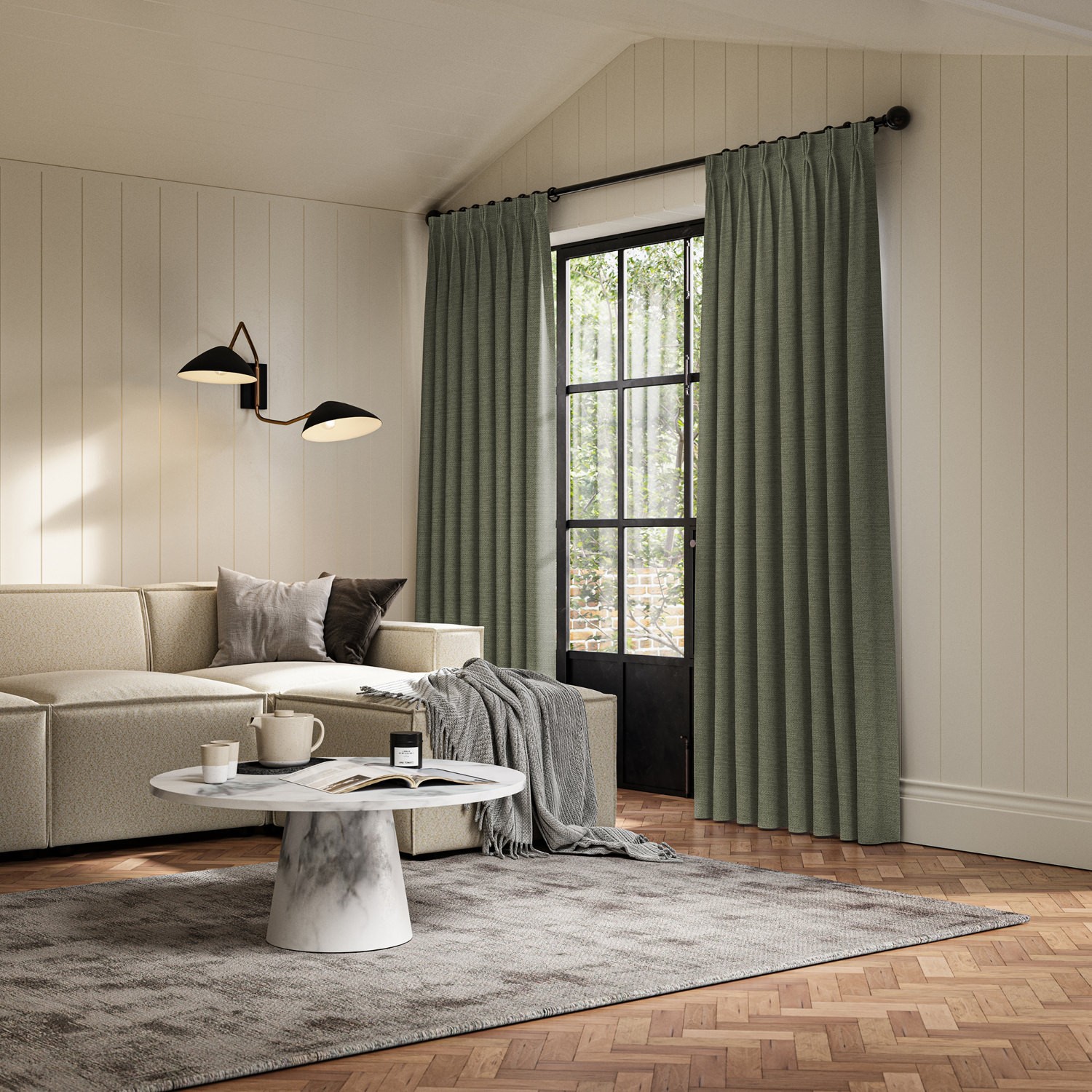 penelope eucalyptus boucle curtain