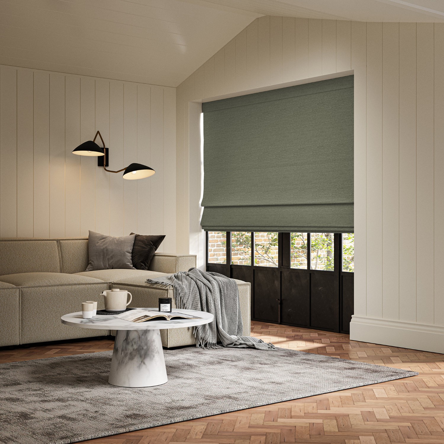 penelope eucalyptus boucle roman blind