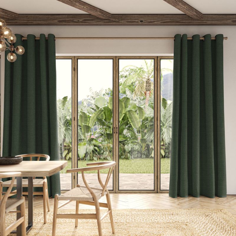 Penelope Kingfisher Boucle Curtain in a vibrant blue-teal with a deep, soft boucle texture.