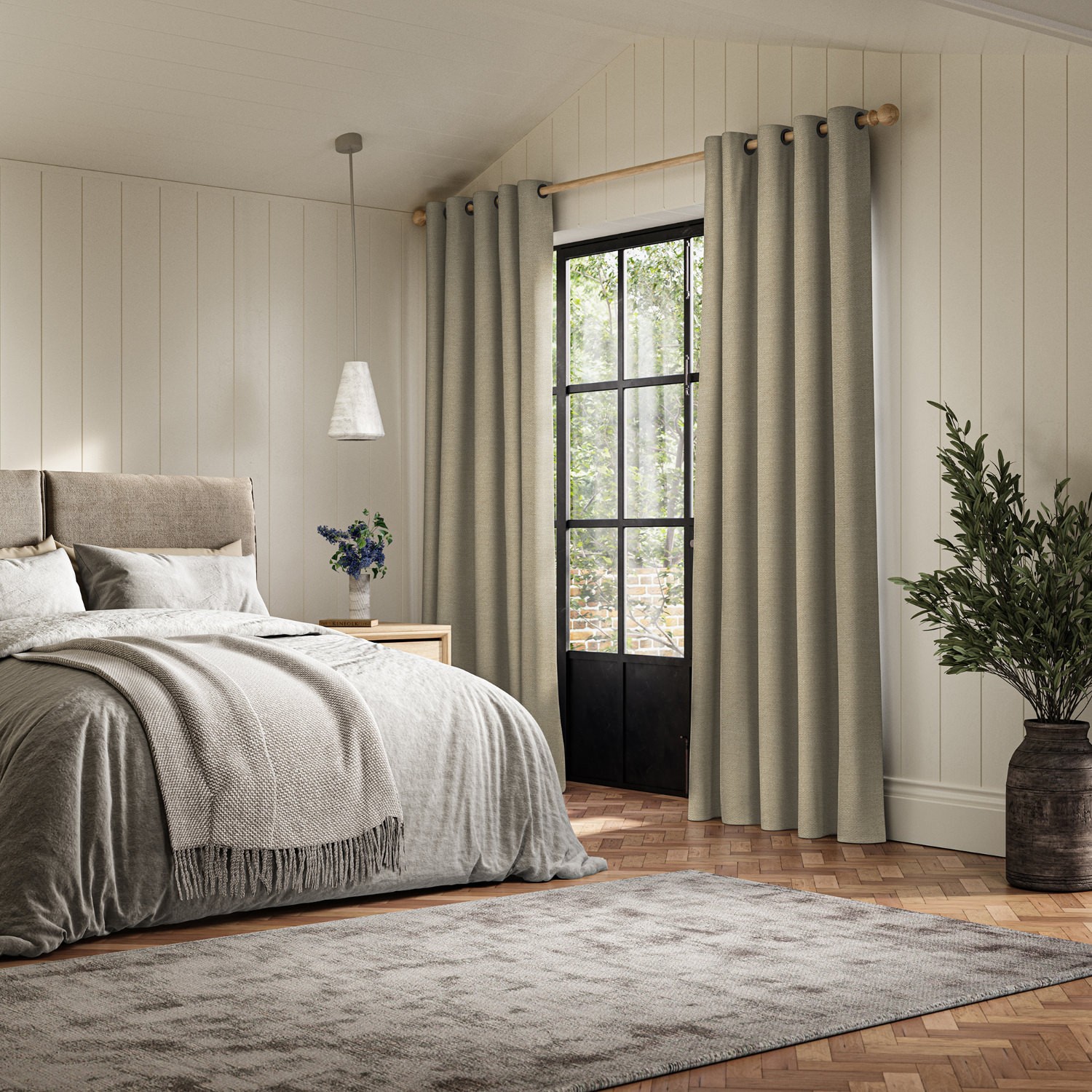 penelope oatmeal boucle curtain