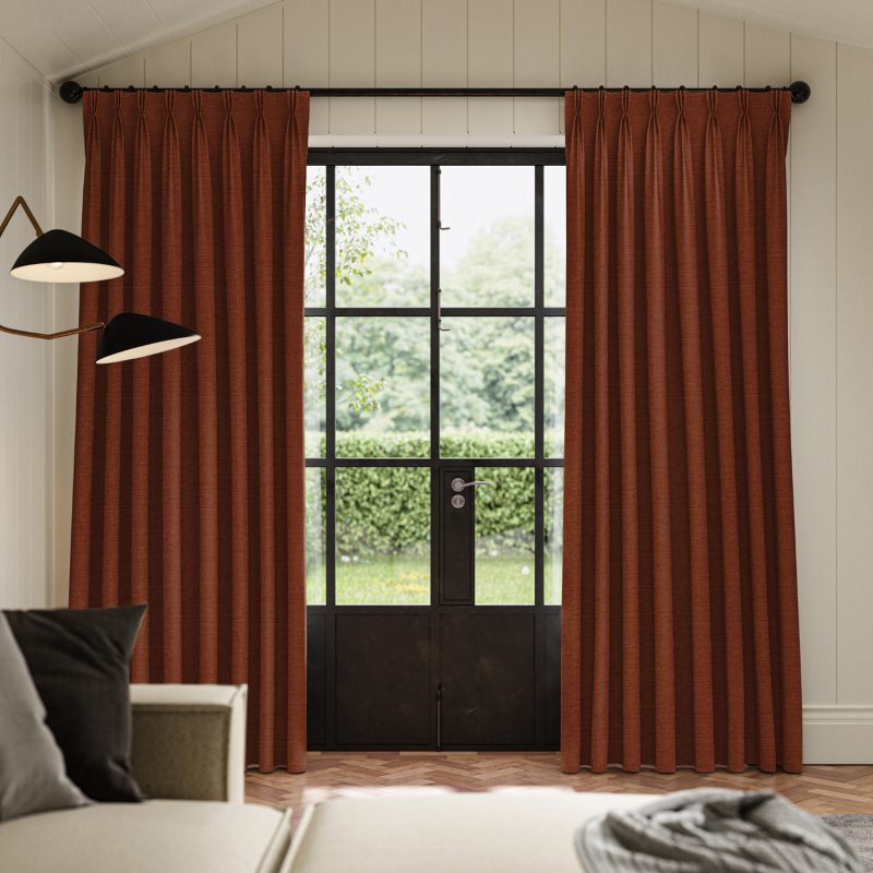 Penelope Paprika Boucle Curtain in a warm, spicy hue with a wonderfully tactile boucle weave.