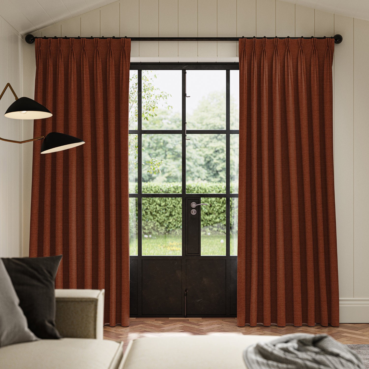 penelope paprika boucle curtain