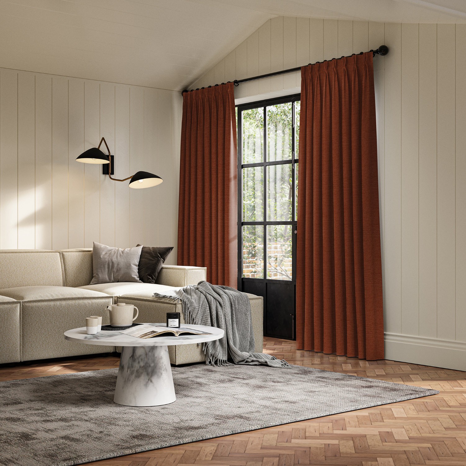 penelope paprika boucle curtain