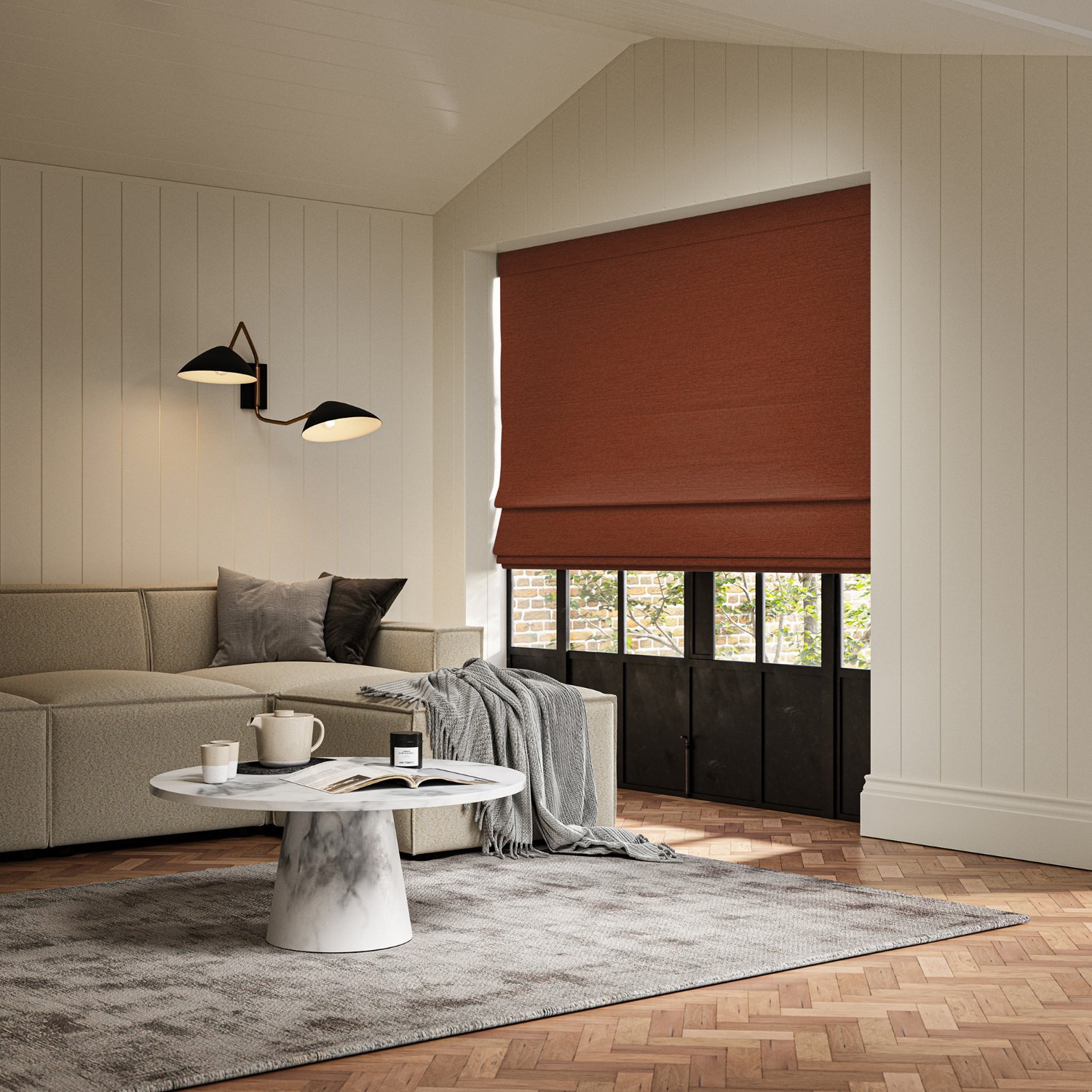 penelope paprika boucle roman blind