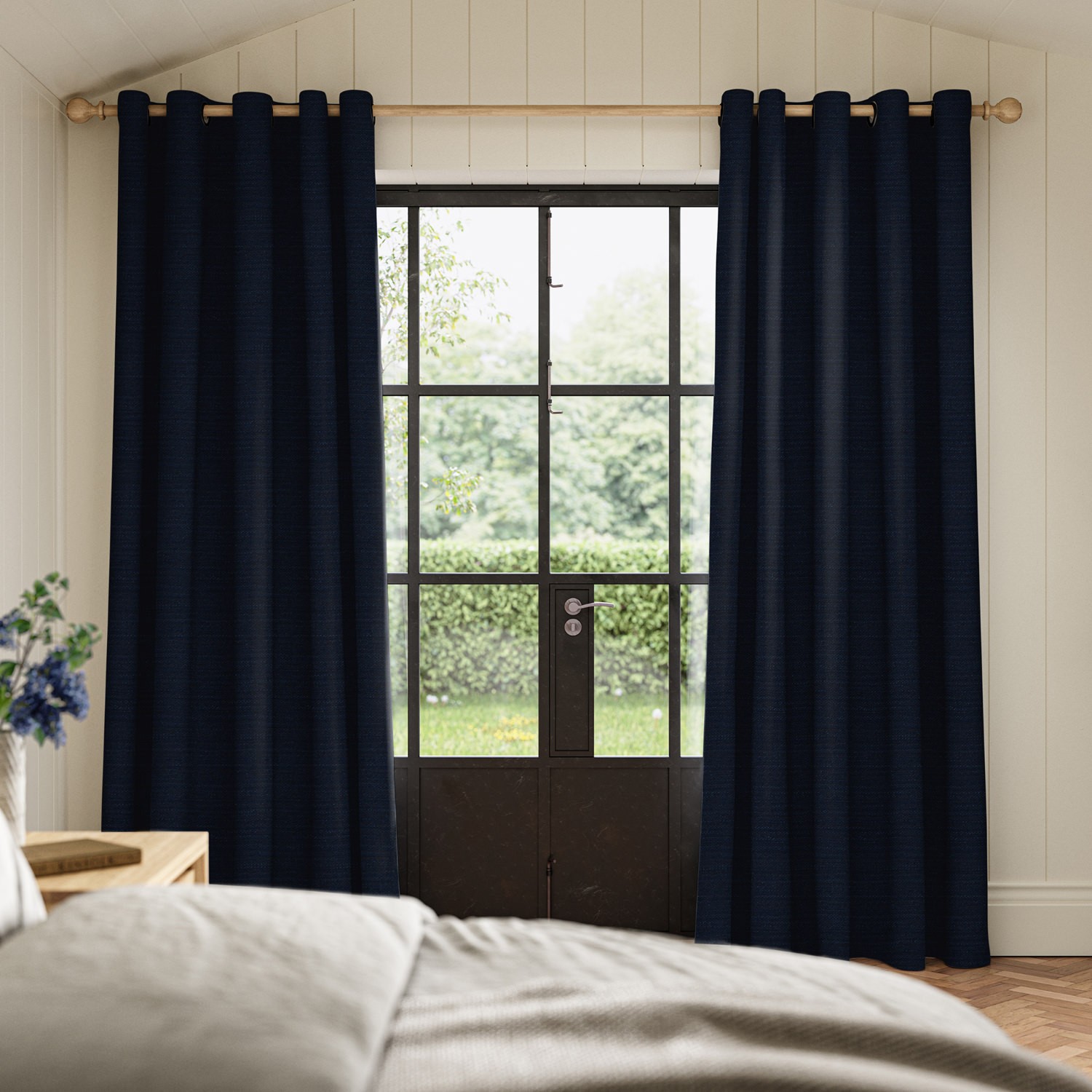 penelope prussian boucle curtain