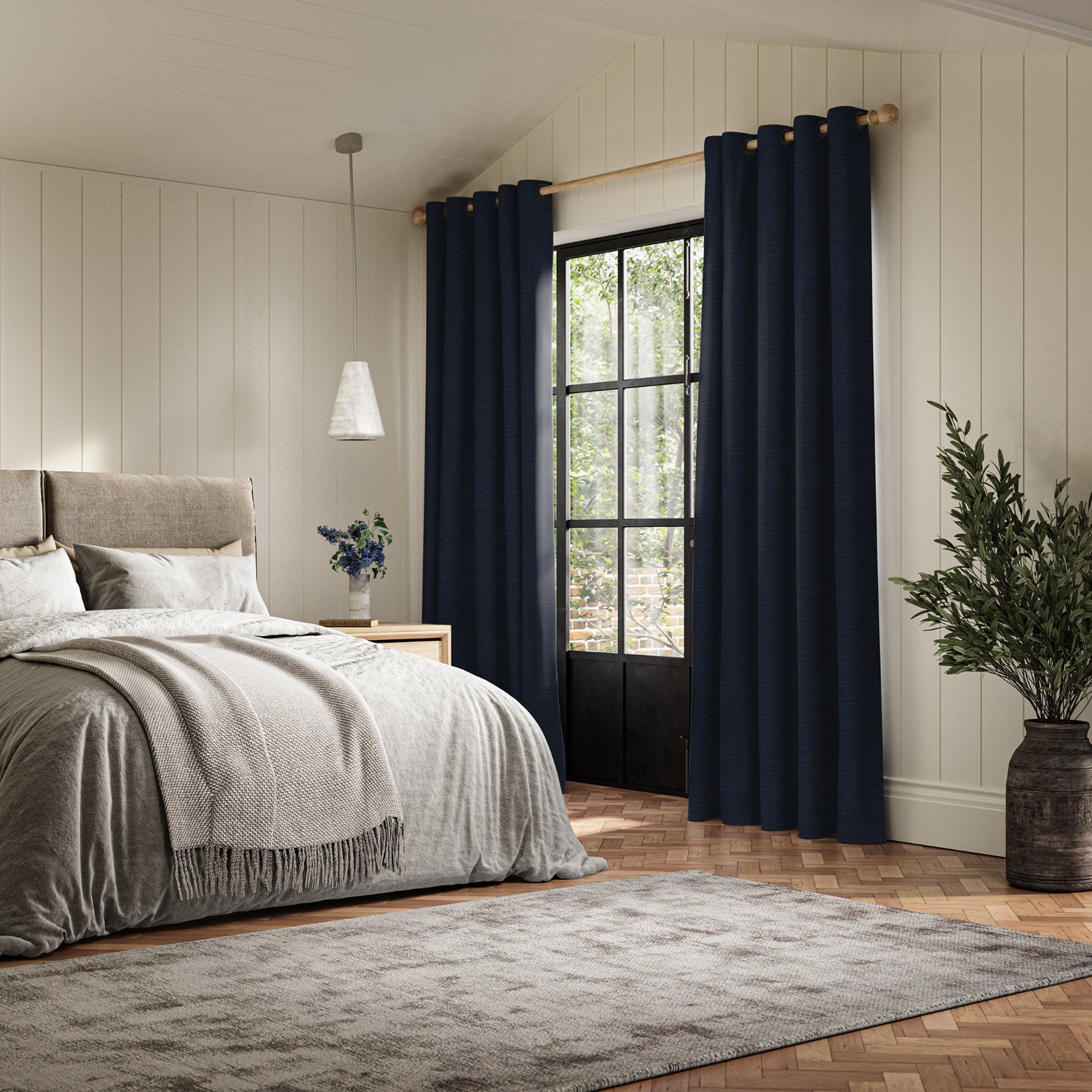 penelope prussian boucle curtain