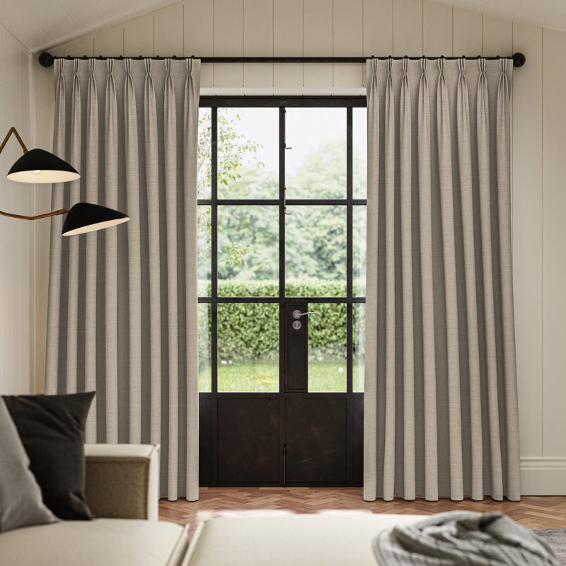 Penelope Shell Boucle Curtain, a delicate pink-toned neutral with a cosy boucle texture.