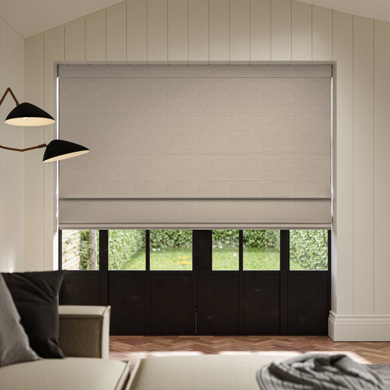 Penelope Shell Boucle Roman Blind, a delicate pink-toned neutral with a cosy boucle texture