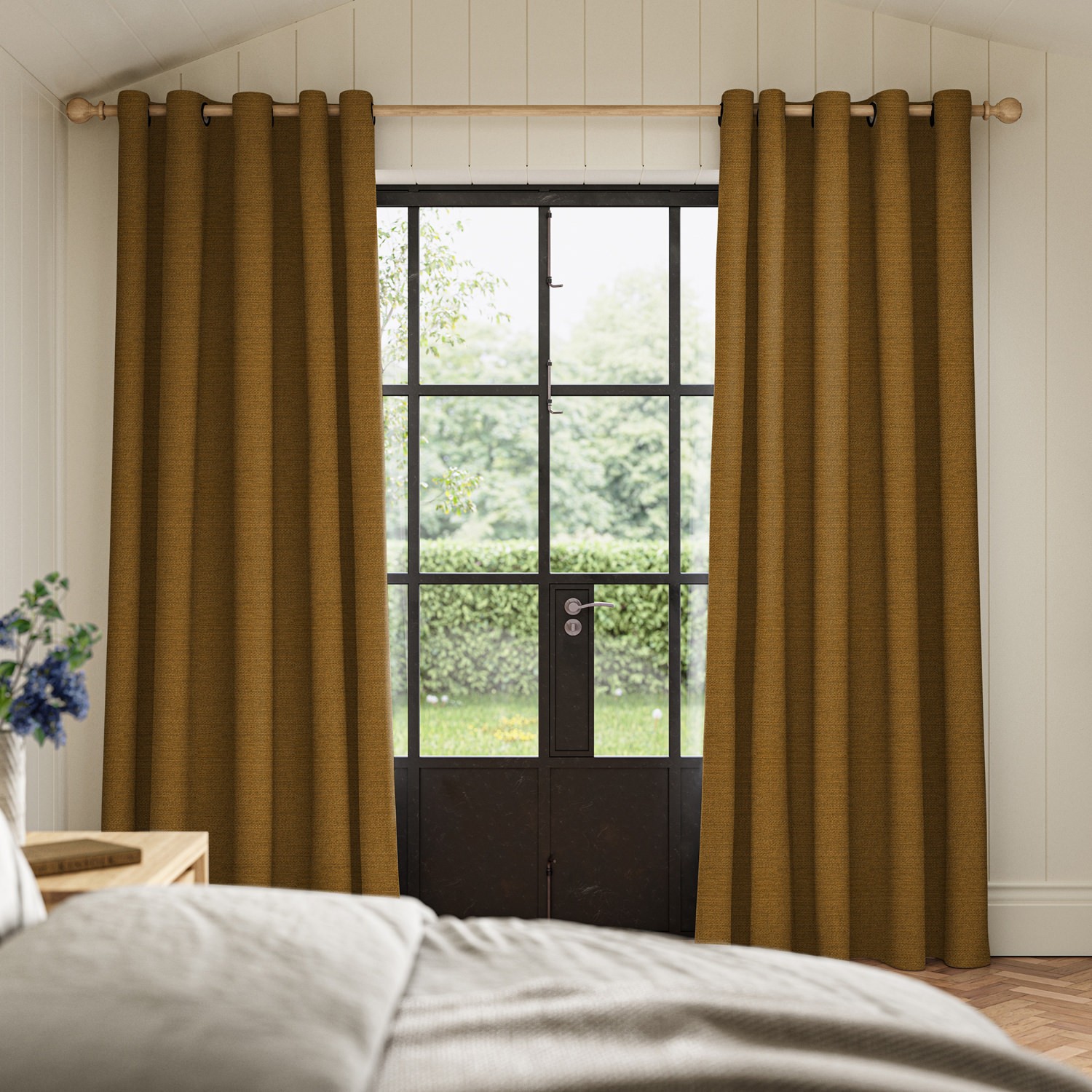 penelope turmeric boucle curtain