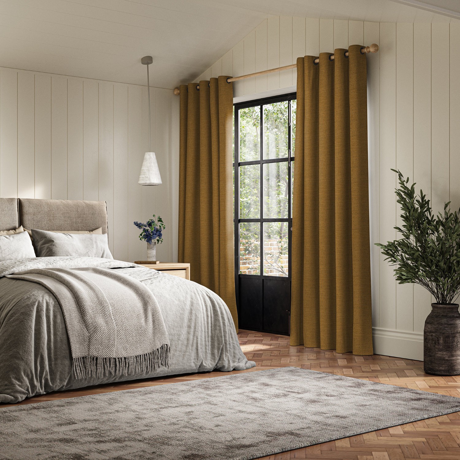 penelope turmeric boucle curtain