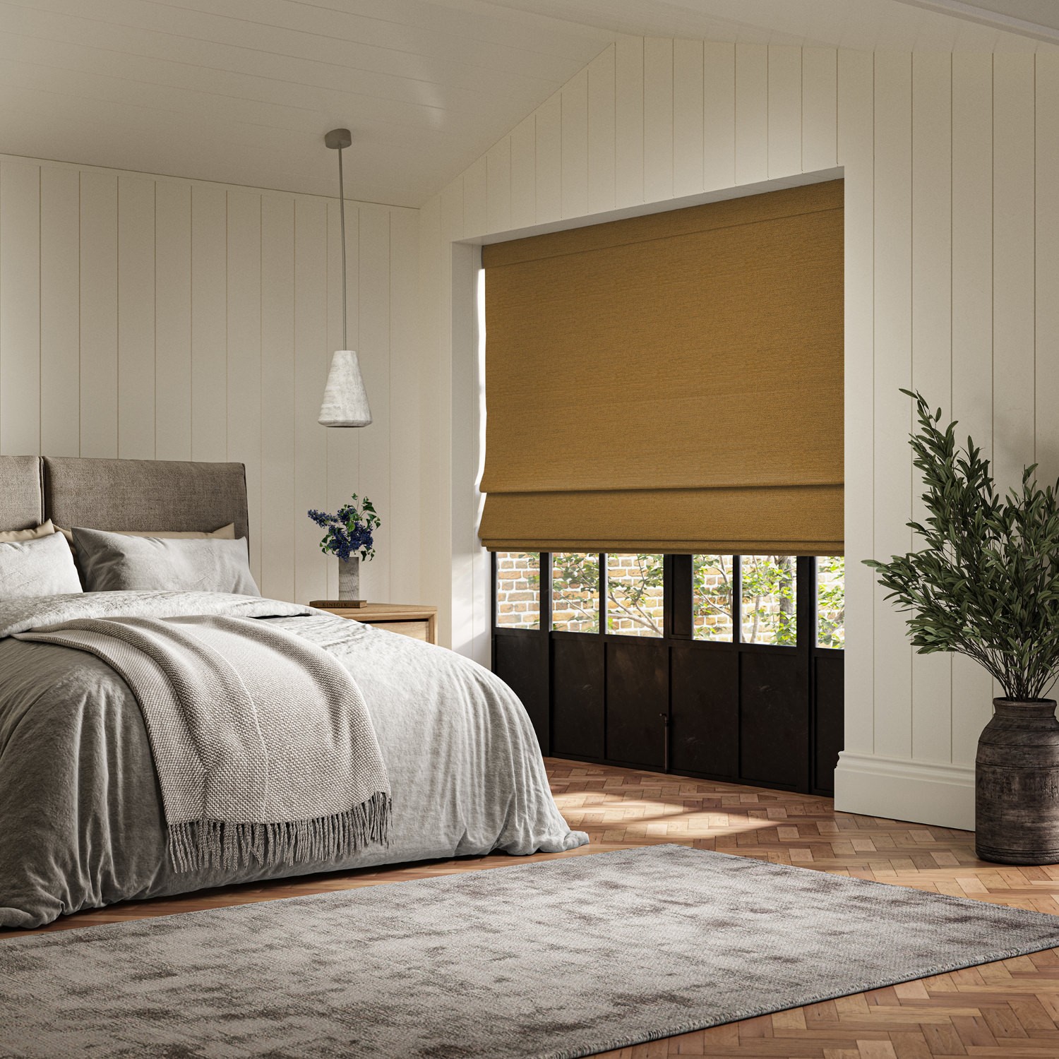 penelope turmeric boucle roman blind