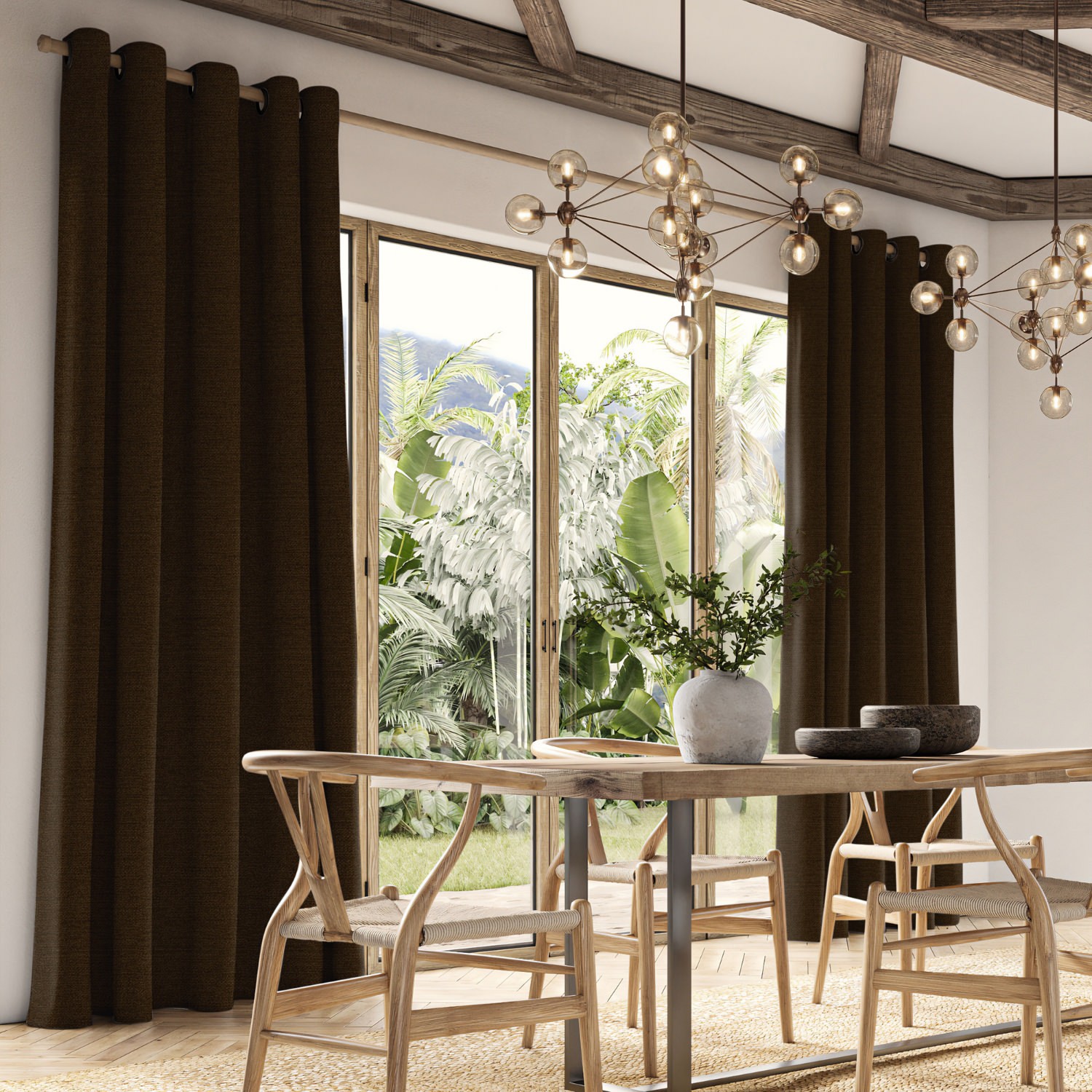 penelope walnut boucle curtain