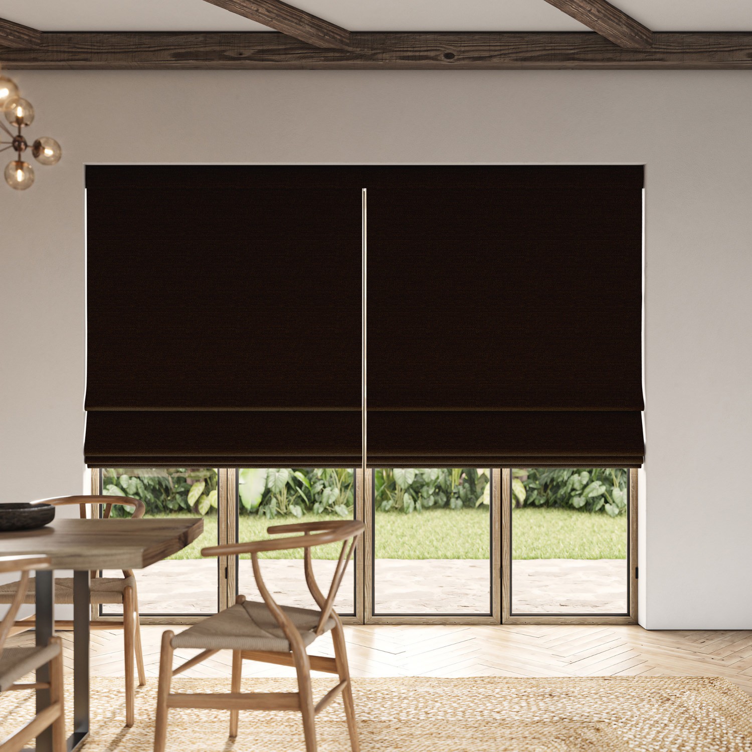 penelope walnut boucle roman blind