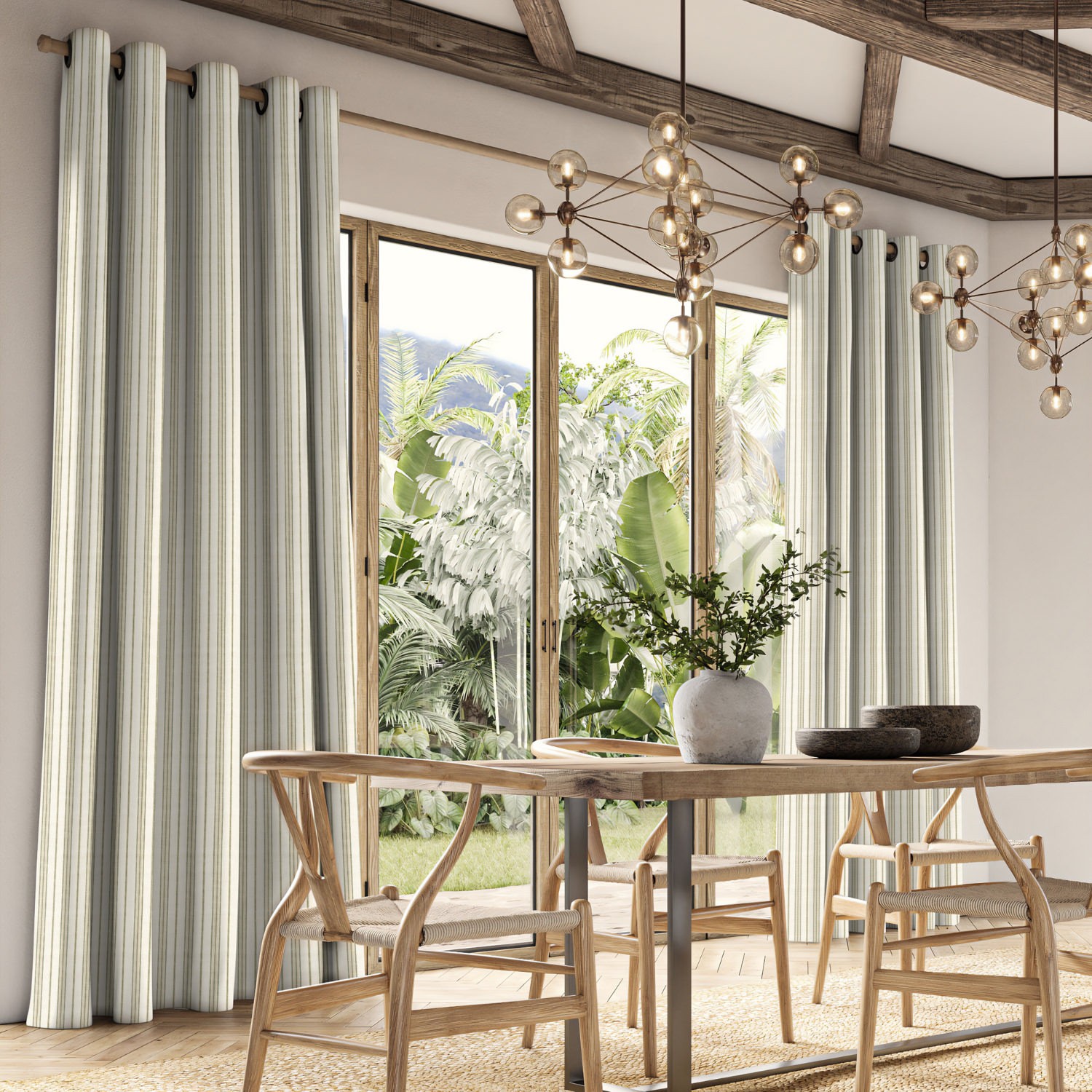 phoebe sage woven curtain