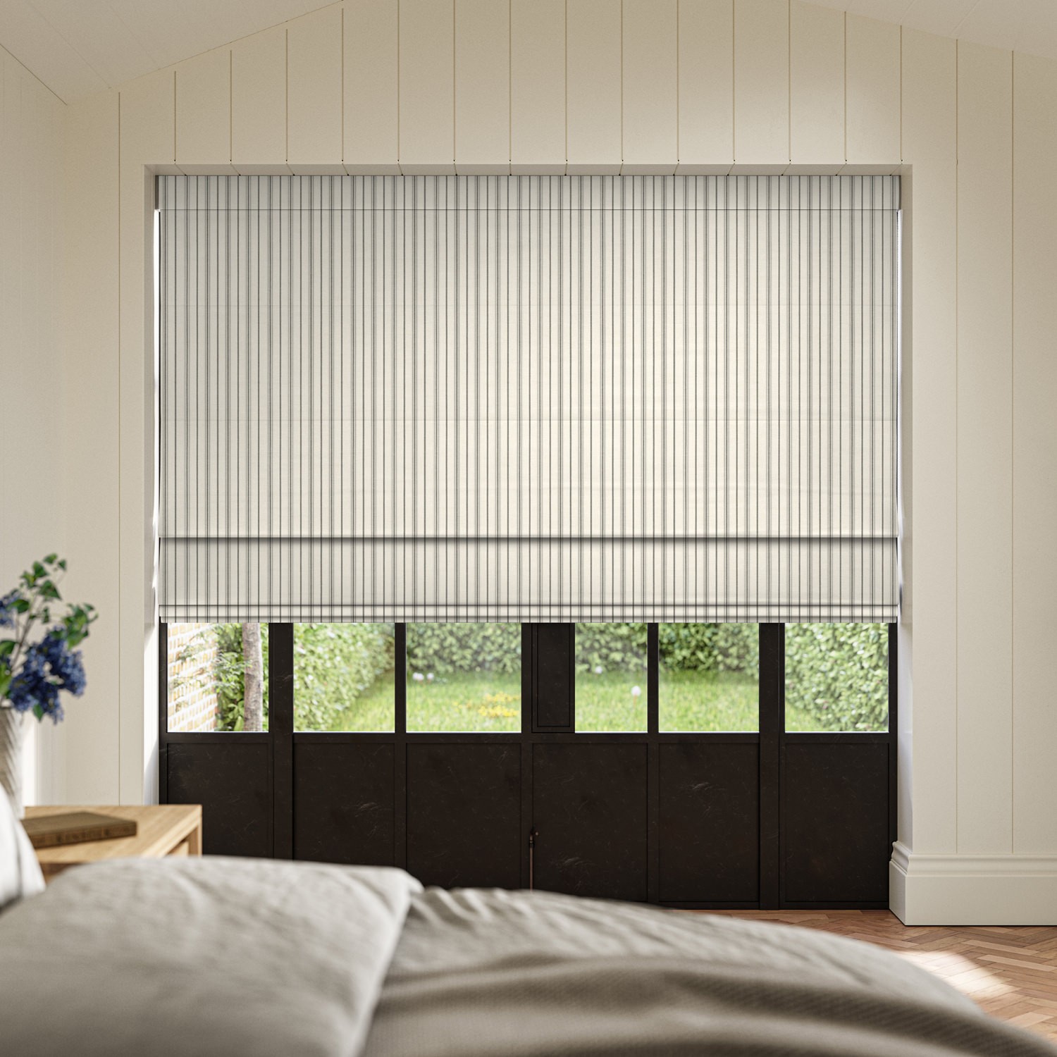 phoebe slate woven roman blind