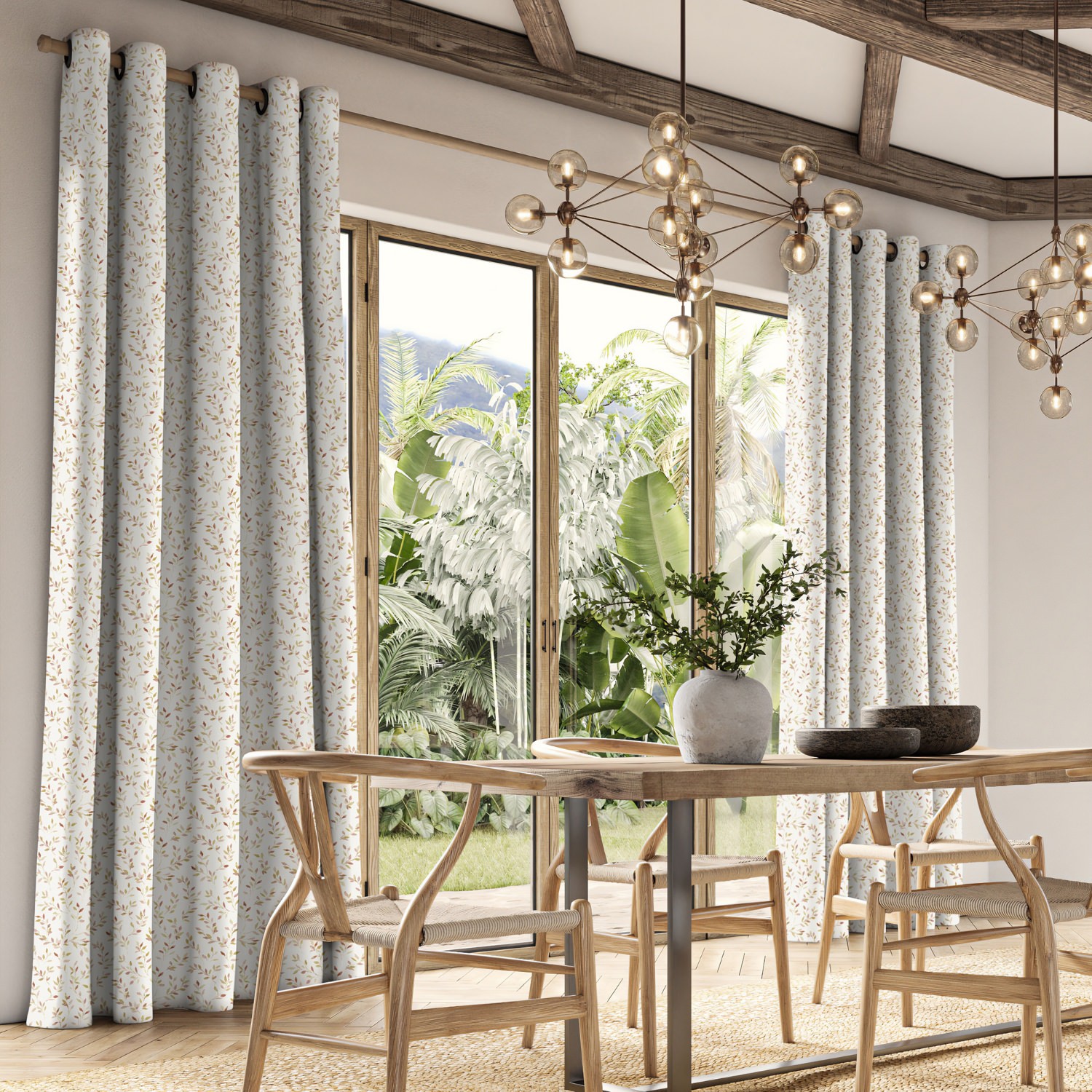 priscilla bluebell printed curtain